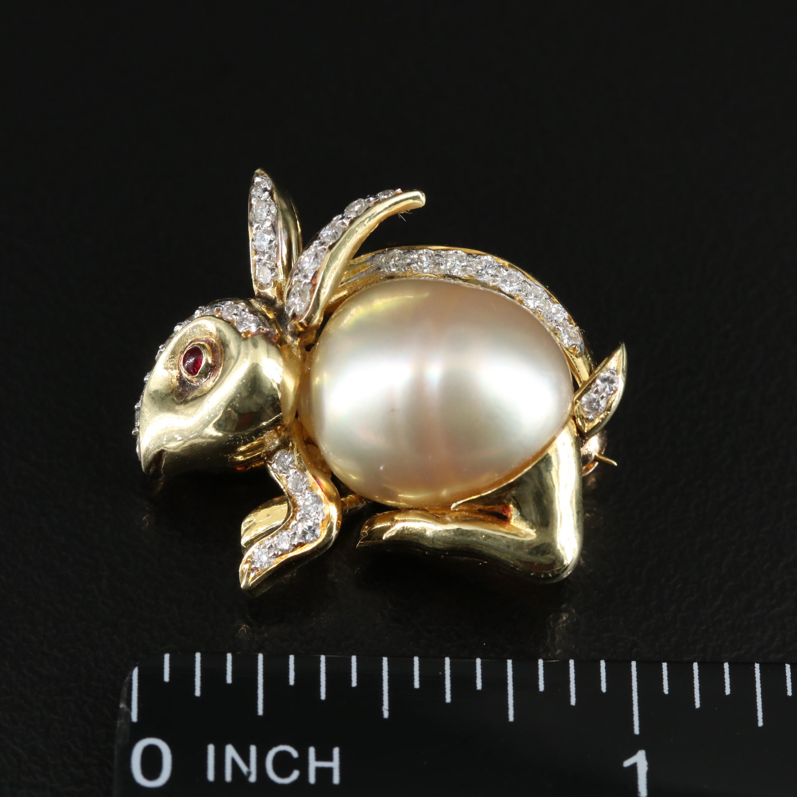 18K Pearl and Diamond Converter Brooches