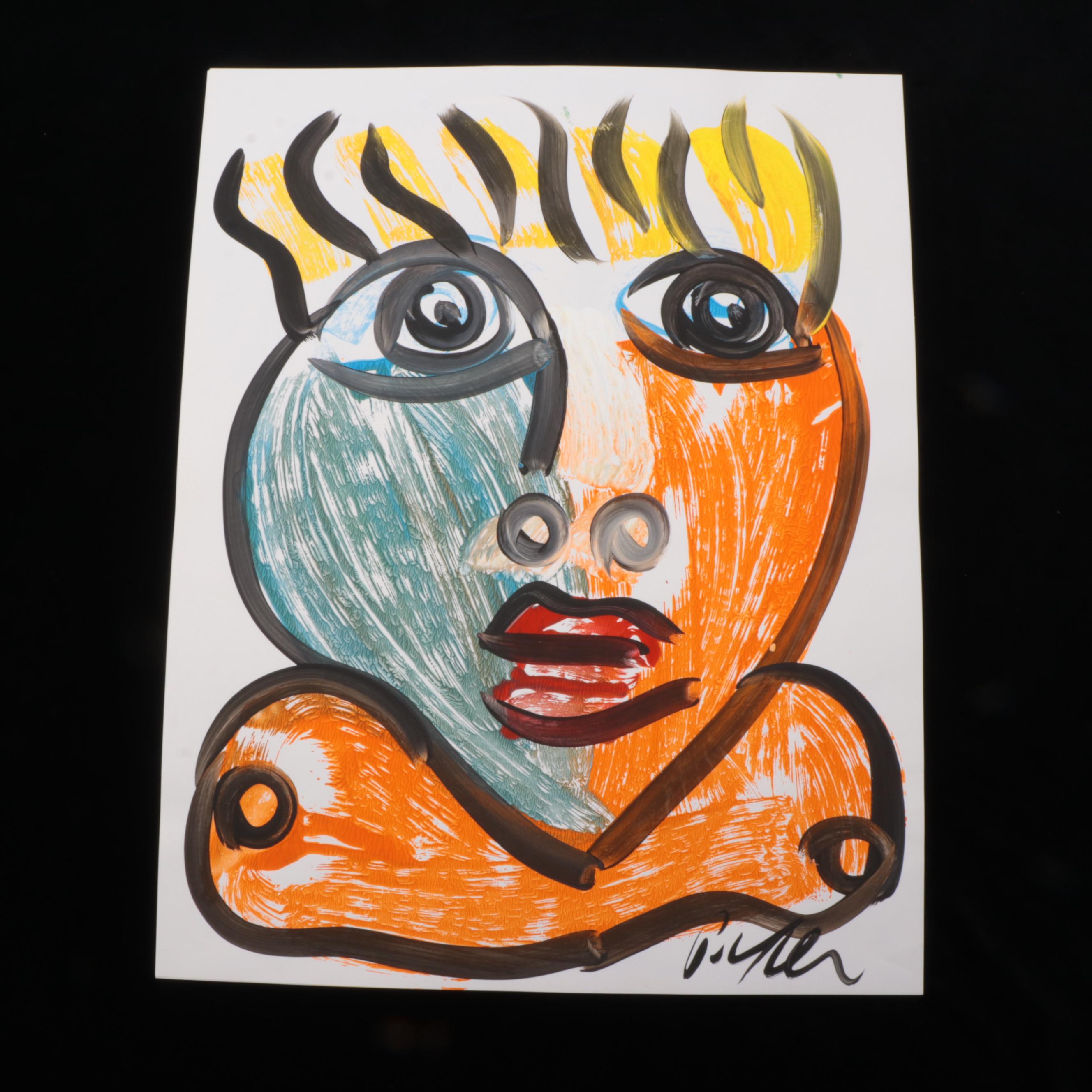 Peter Robert Keil Abstract Acrylic Portrait