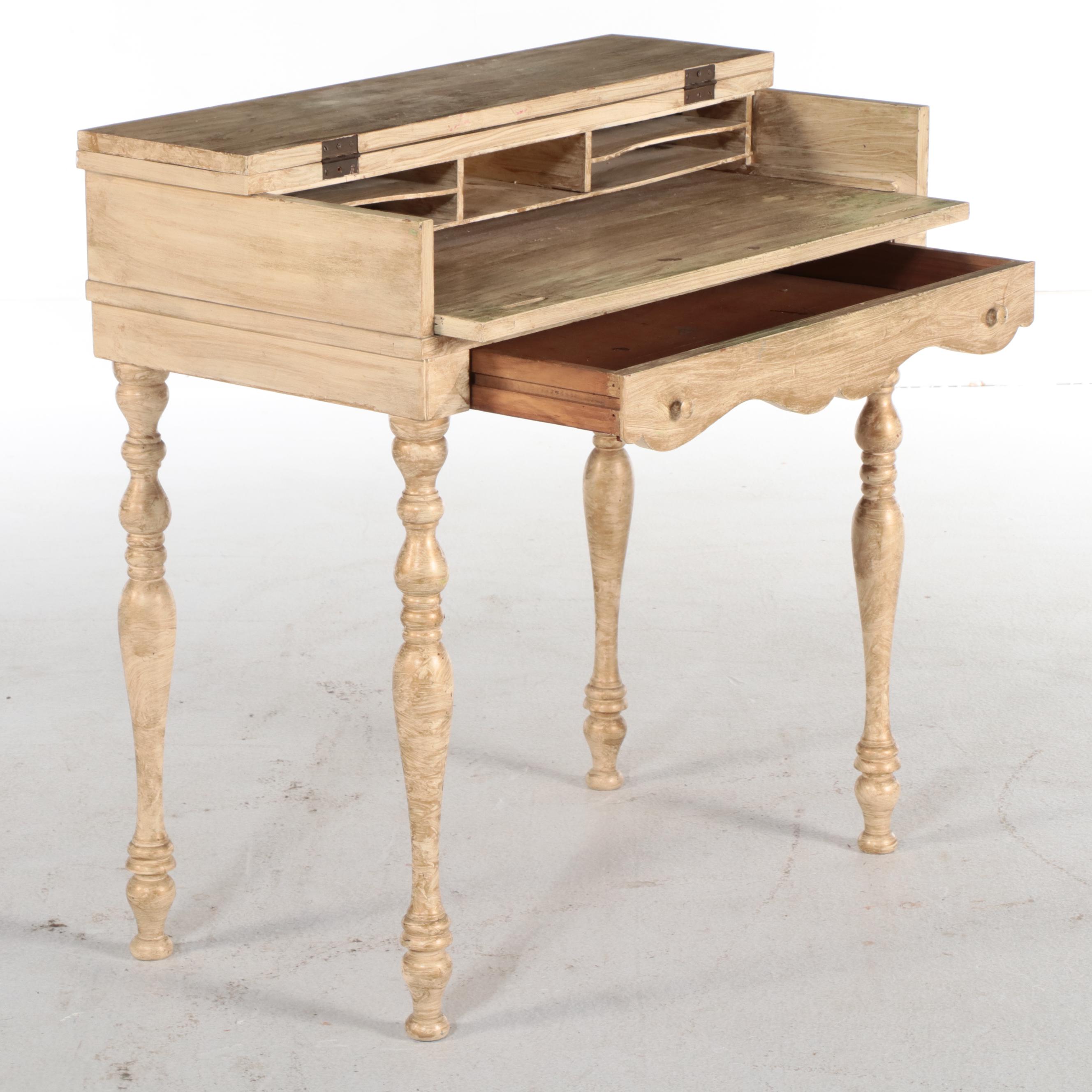 Painted Wooden Spinet Desk, 20th Century