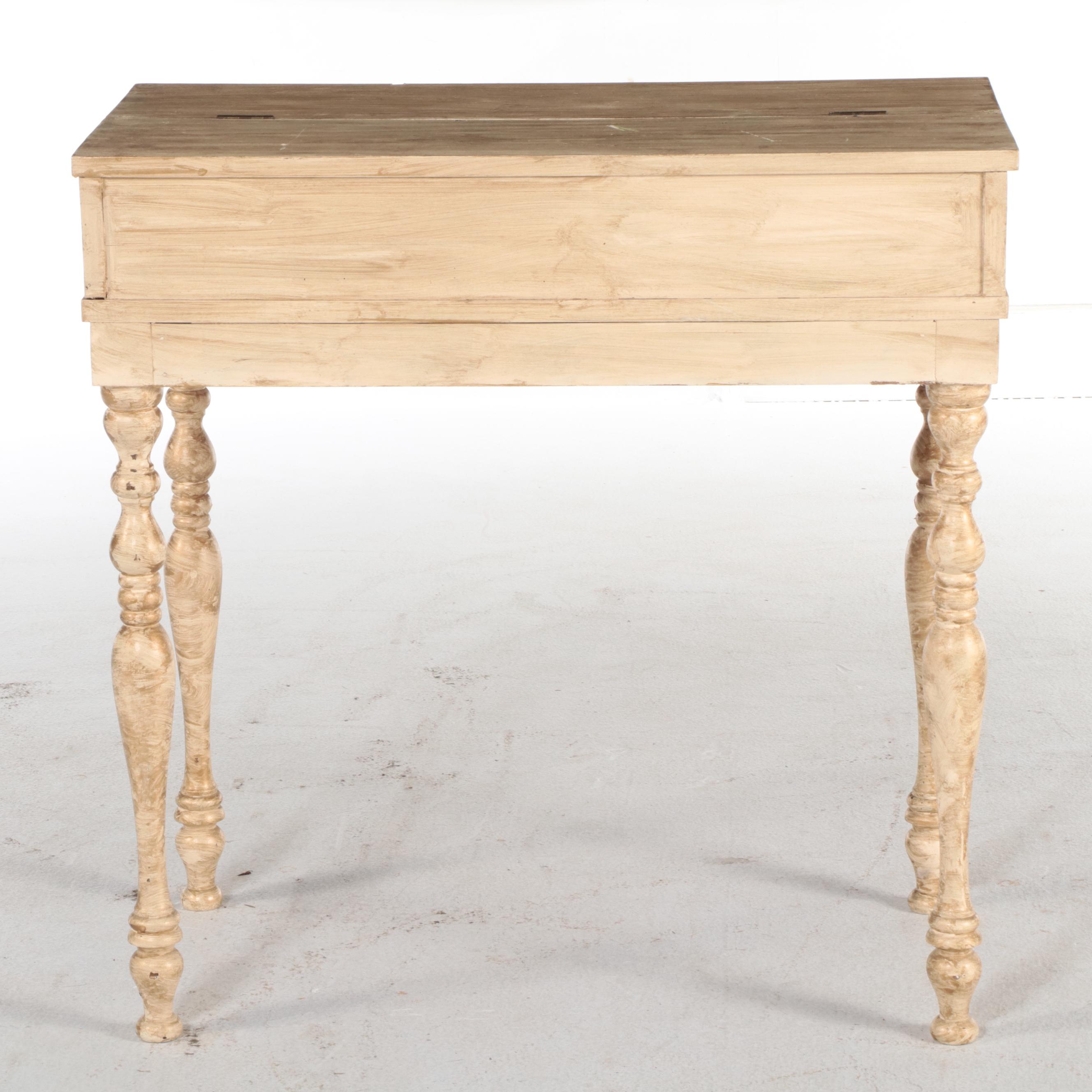 Painted Wooden Spinet Desk, 20th Century