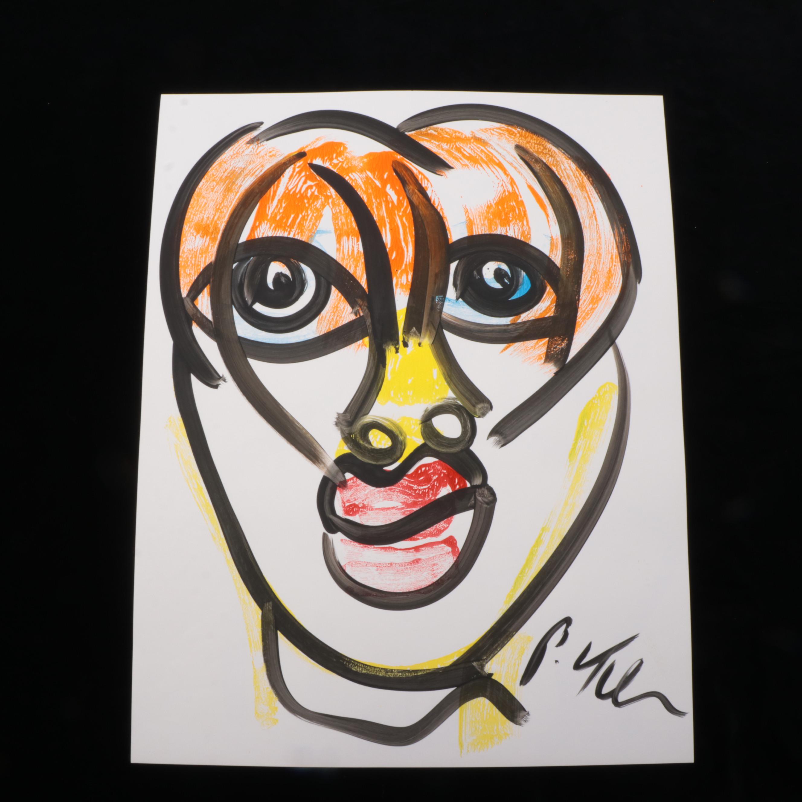 Peter Robert Keil Abstract Acrylic Portrait