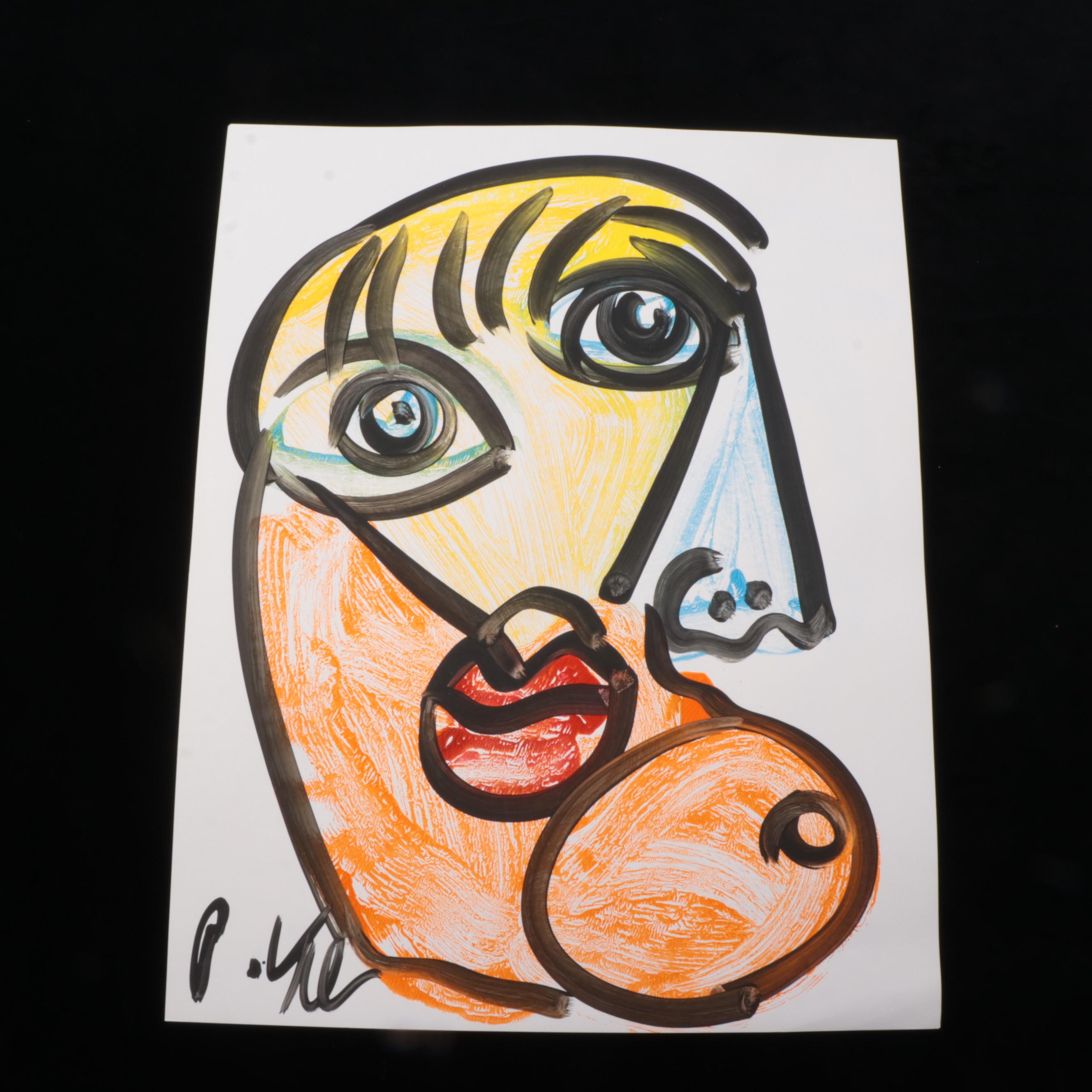 Peter Robert Keil Abstract Acrylic Portrait