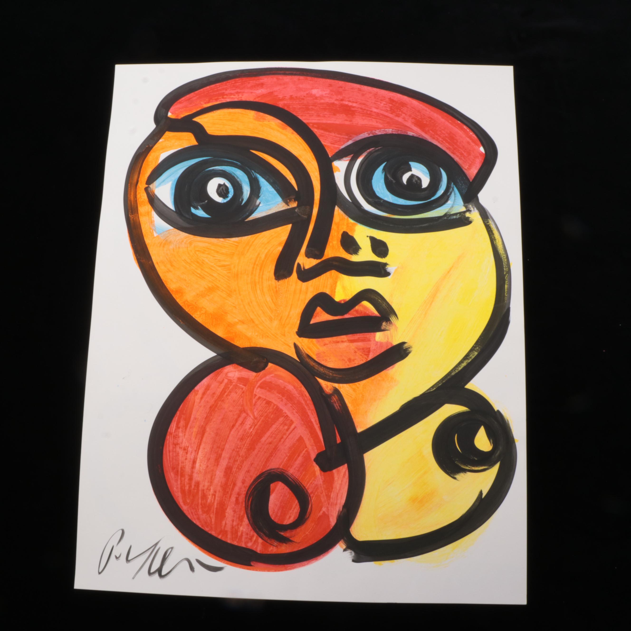 Peter Robert Keil Abstract Acrylic Portrait