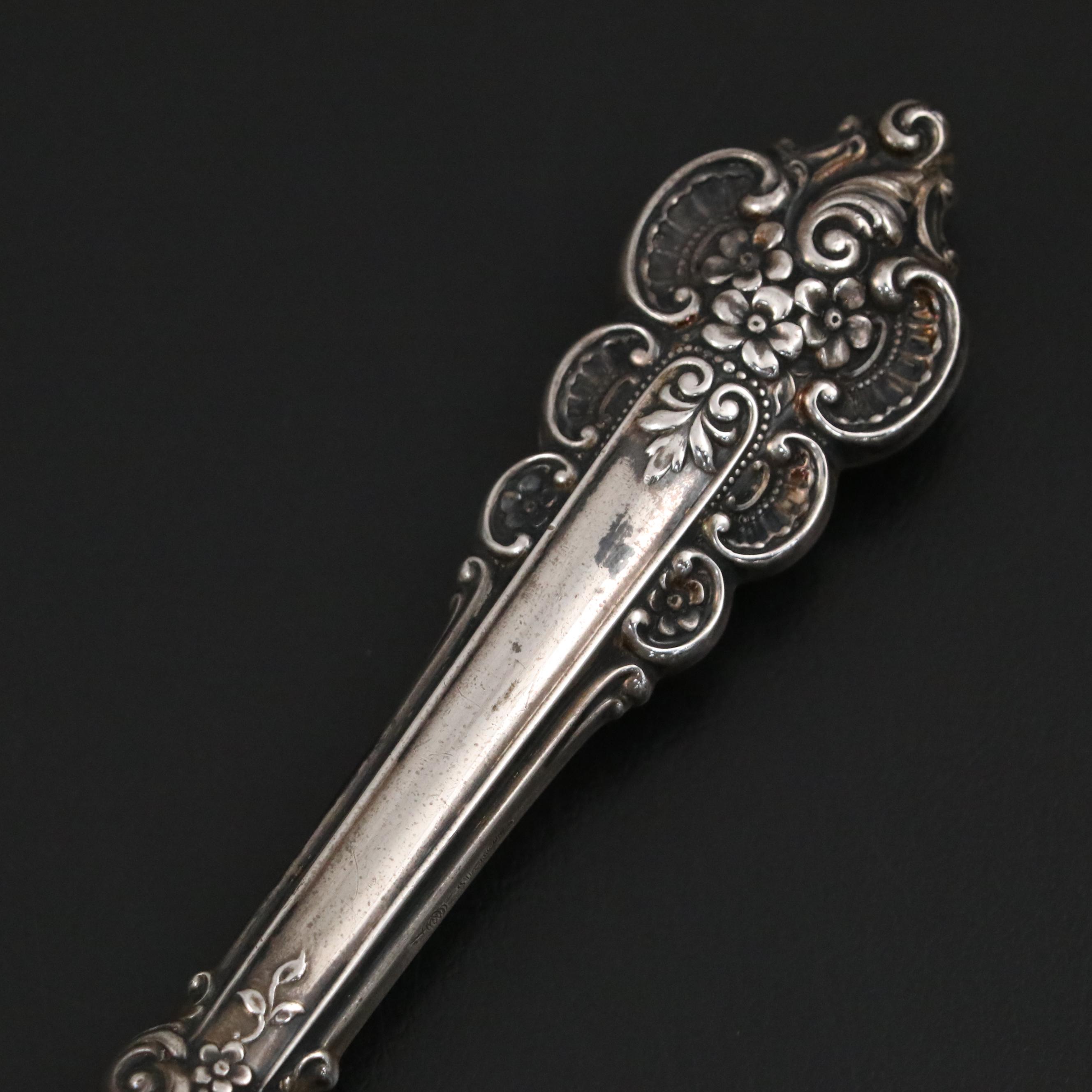 Frank M. Whiting Sterling Handled Cake Breaker with Other Demitasse Cups