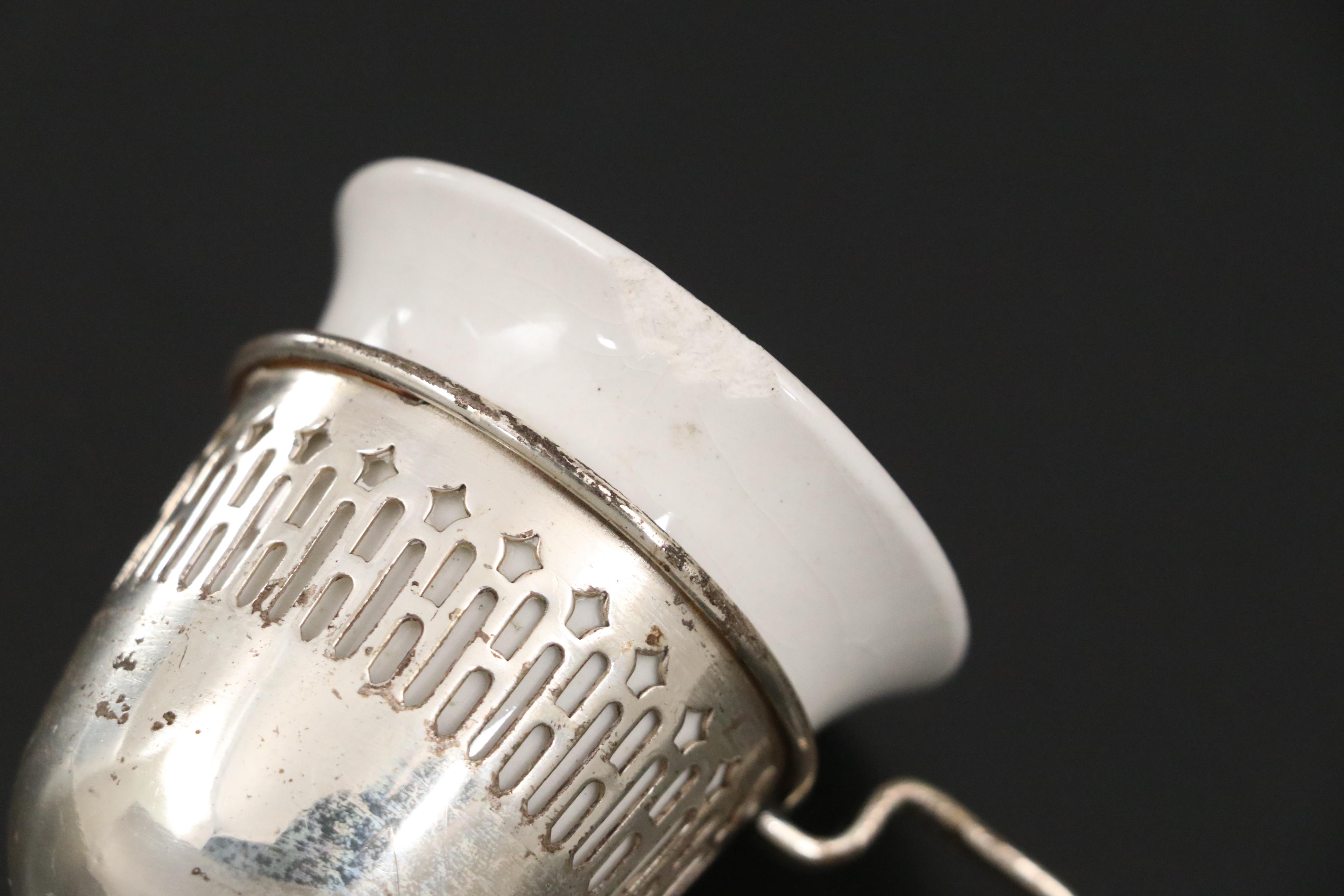 Frank M. Whiting Sterling Handled Cake Breaker with Other Demitasse Cups