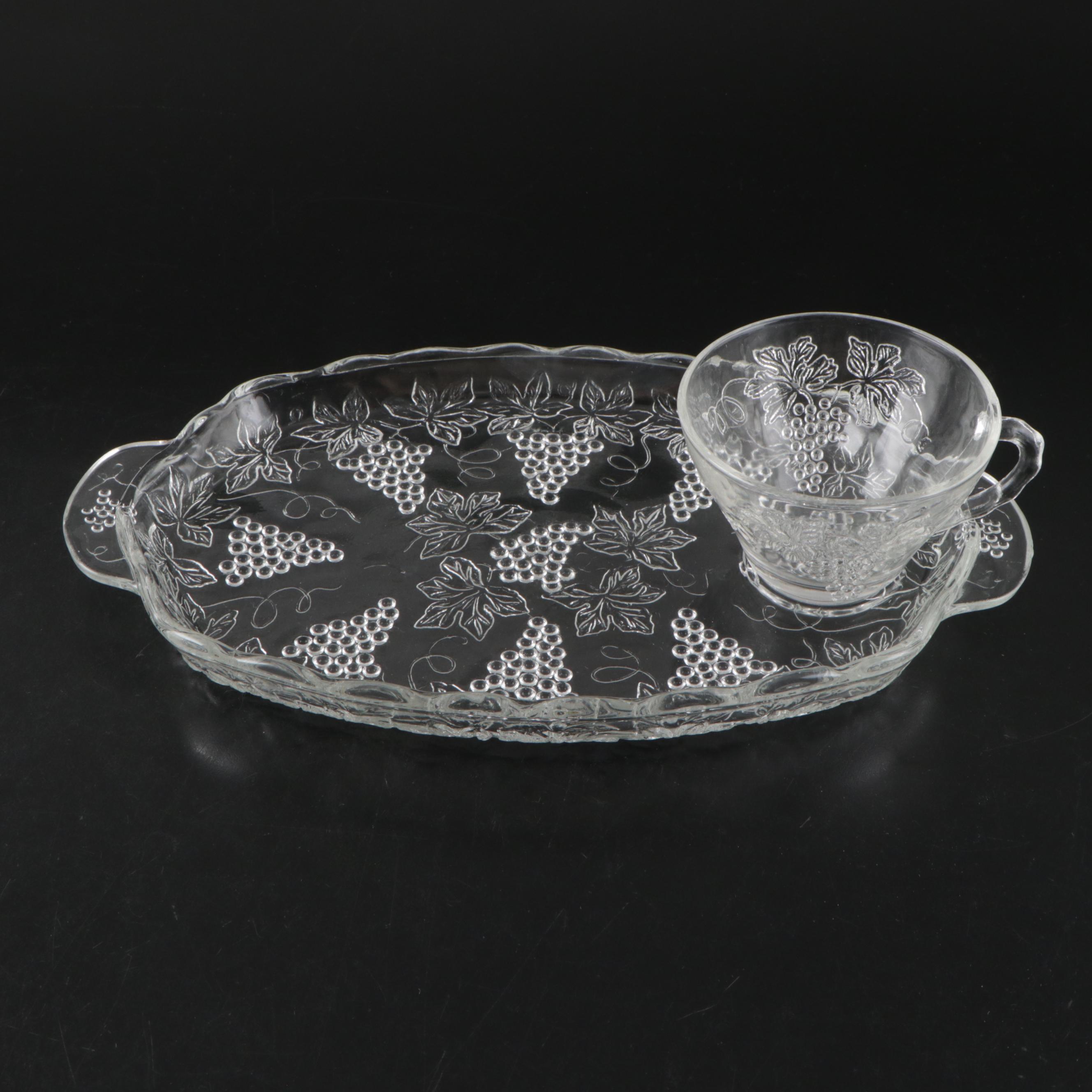 Anchor Hocking "Vintage Clear" Snack Sets with Rooster Spoon Holder