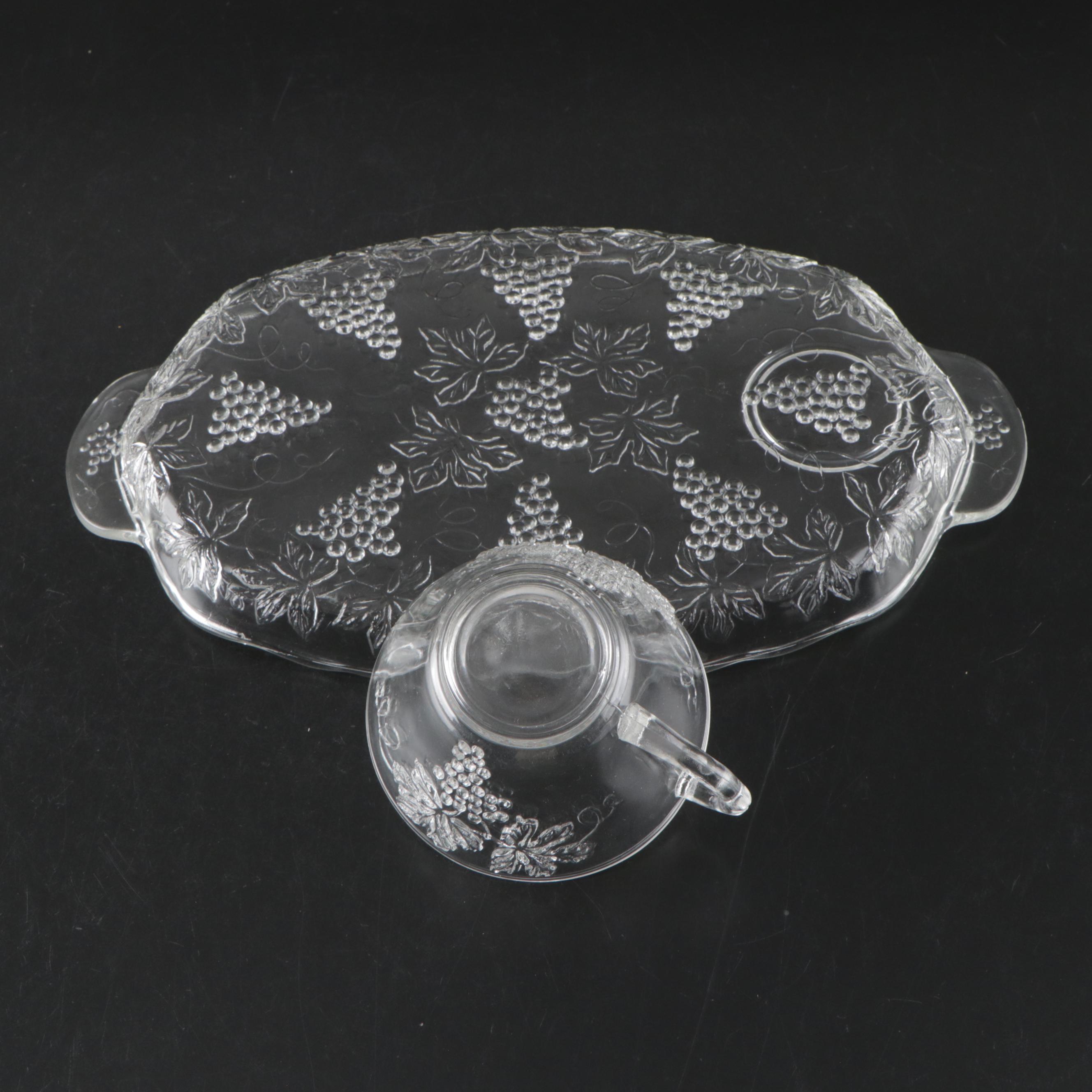 Anchor Hocking "Vintage Clear" Snack Sets with Rooster Spoon Holder