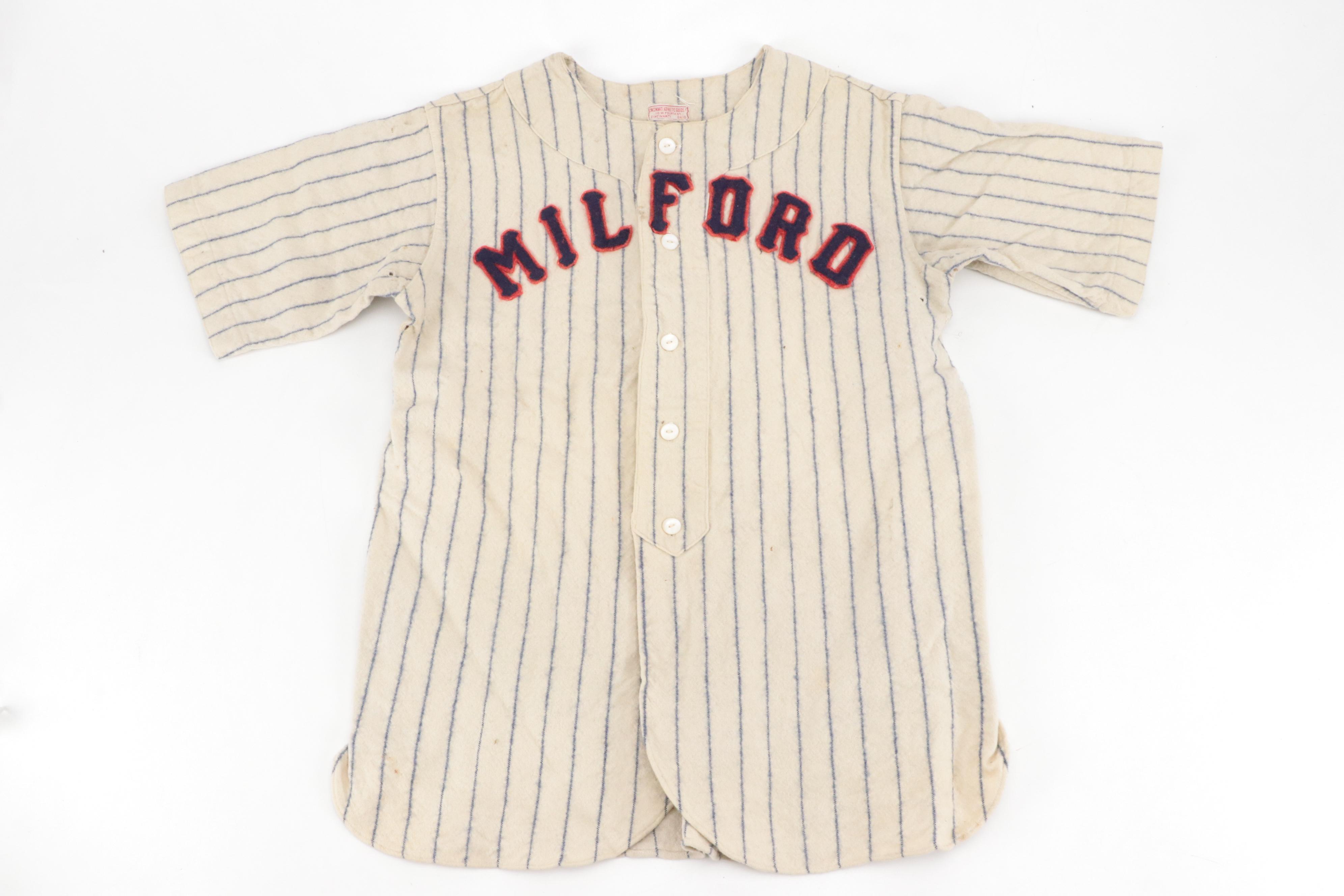 Milford Cincinnati Athletic Goods Baseball Uniform with Hat, Mid 20th Century