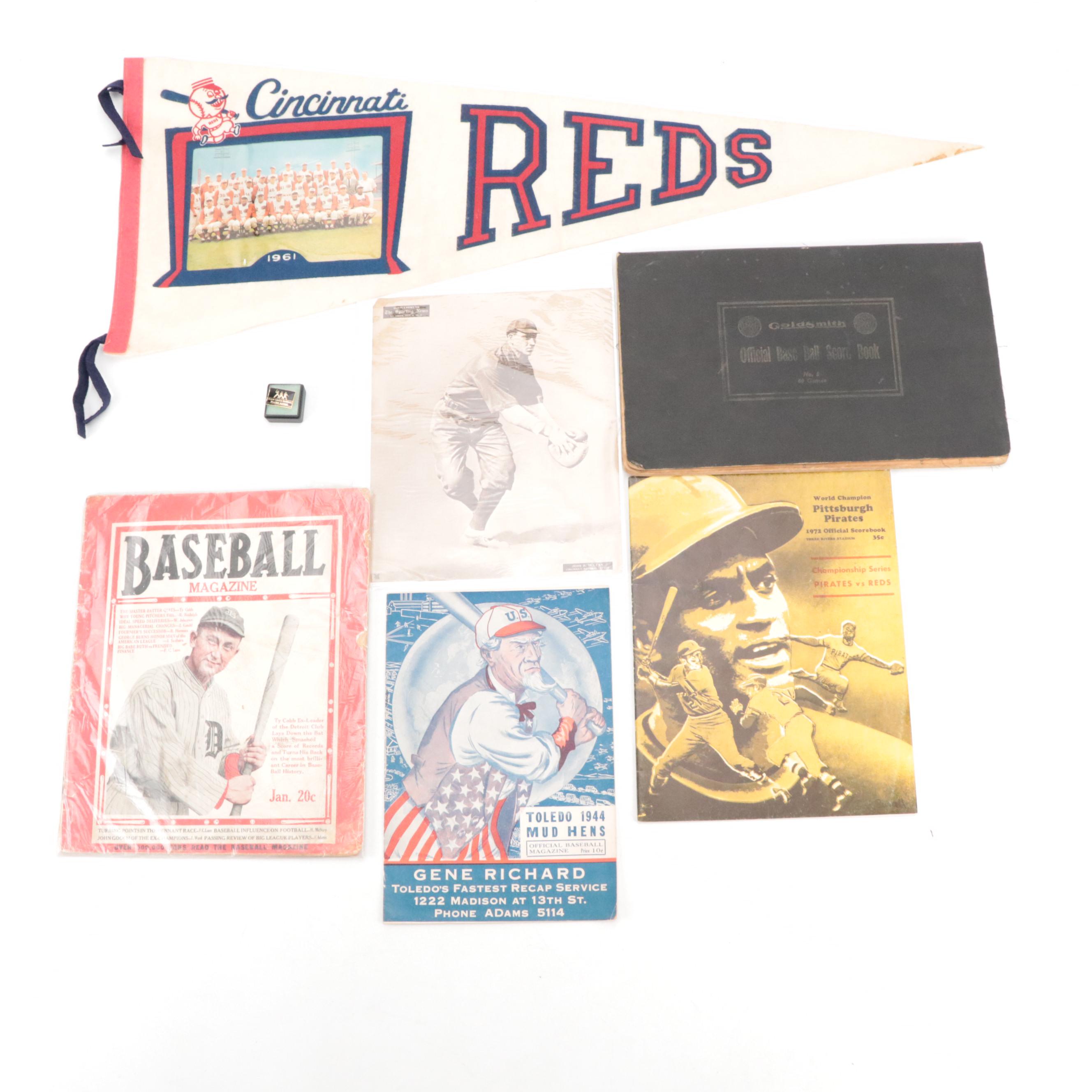 Goldsmith Offical Baseball Score Book with MLB Players Alumni Pin and More