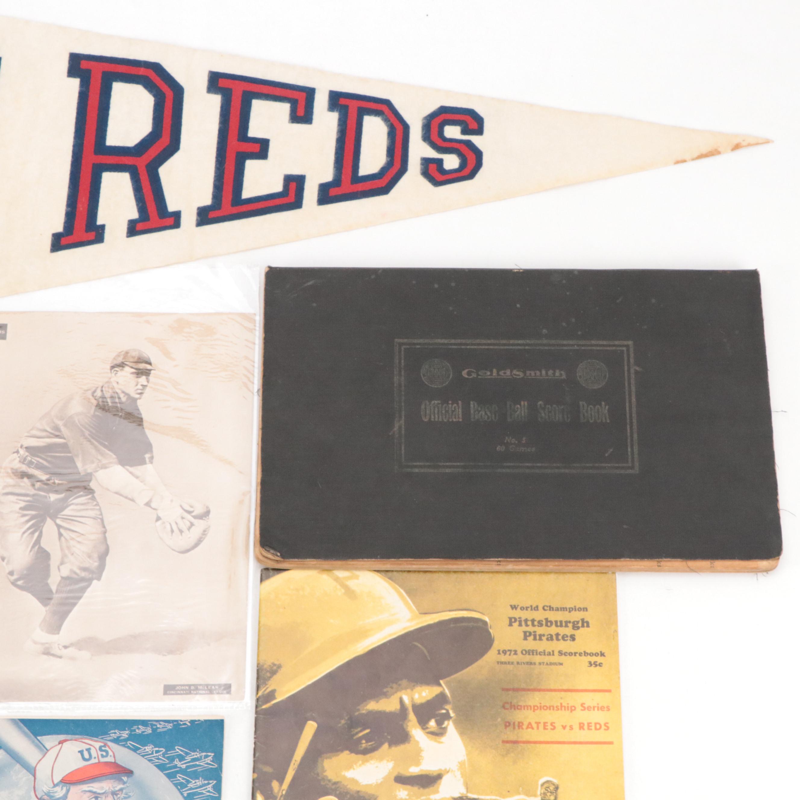 Goldsmith Offical Baseball Score Book with MLB Players Alumni Pin and More