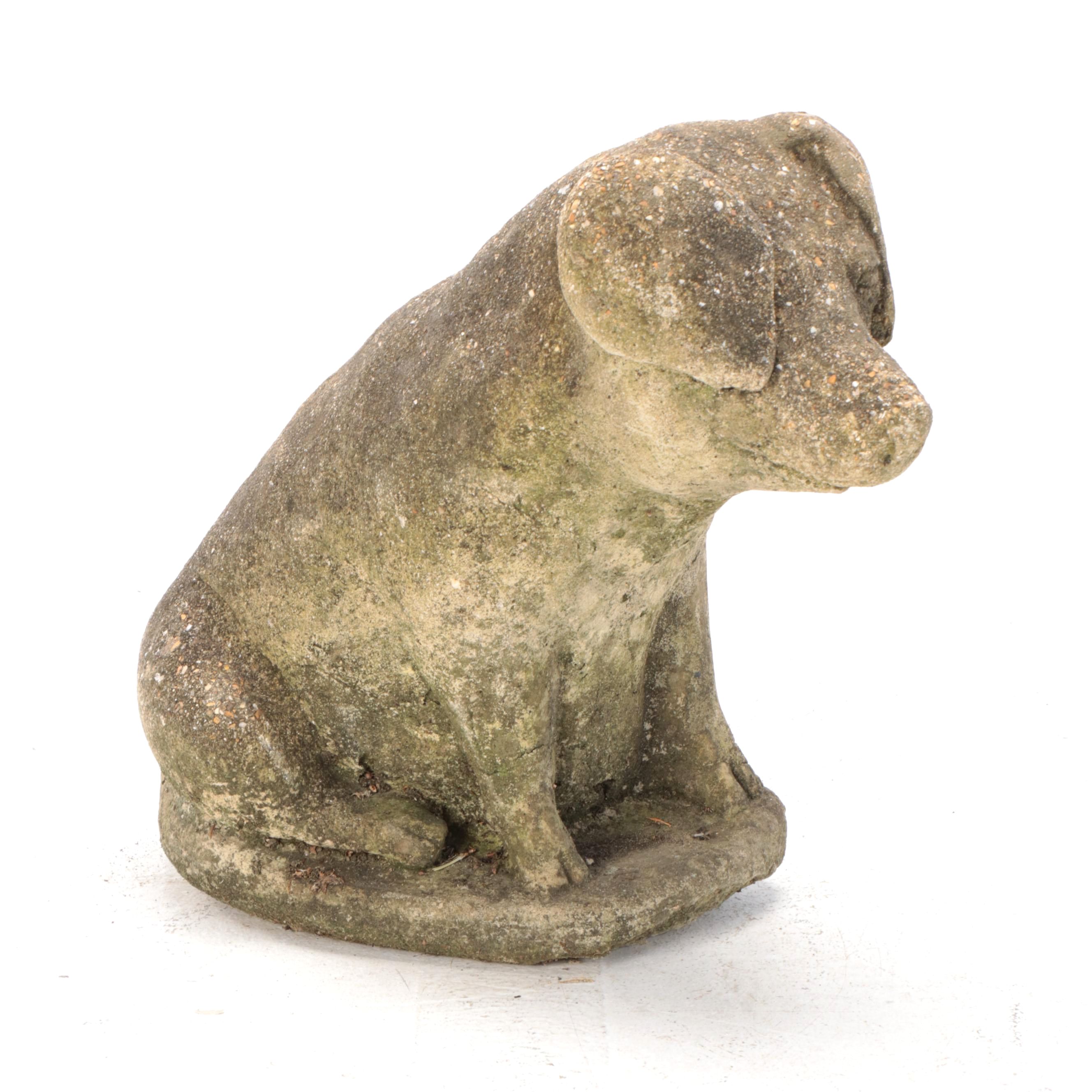 Cast Concrete Seated Pig Garden Statue