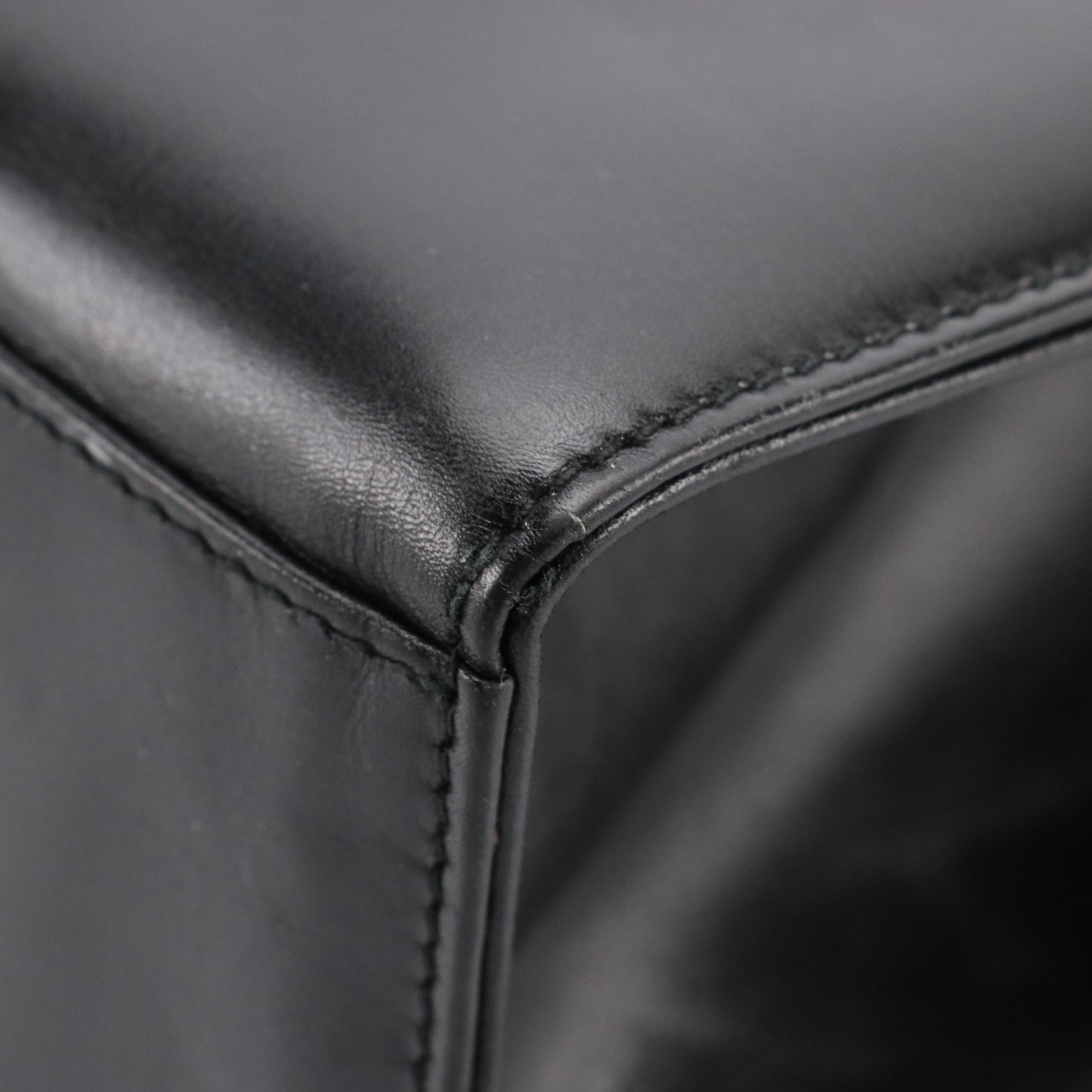 Tiffany & Co. Logo Plate Chain Strap Bag in Black Leather