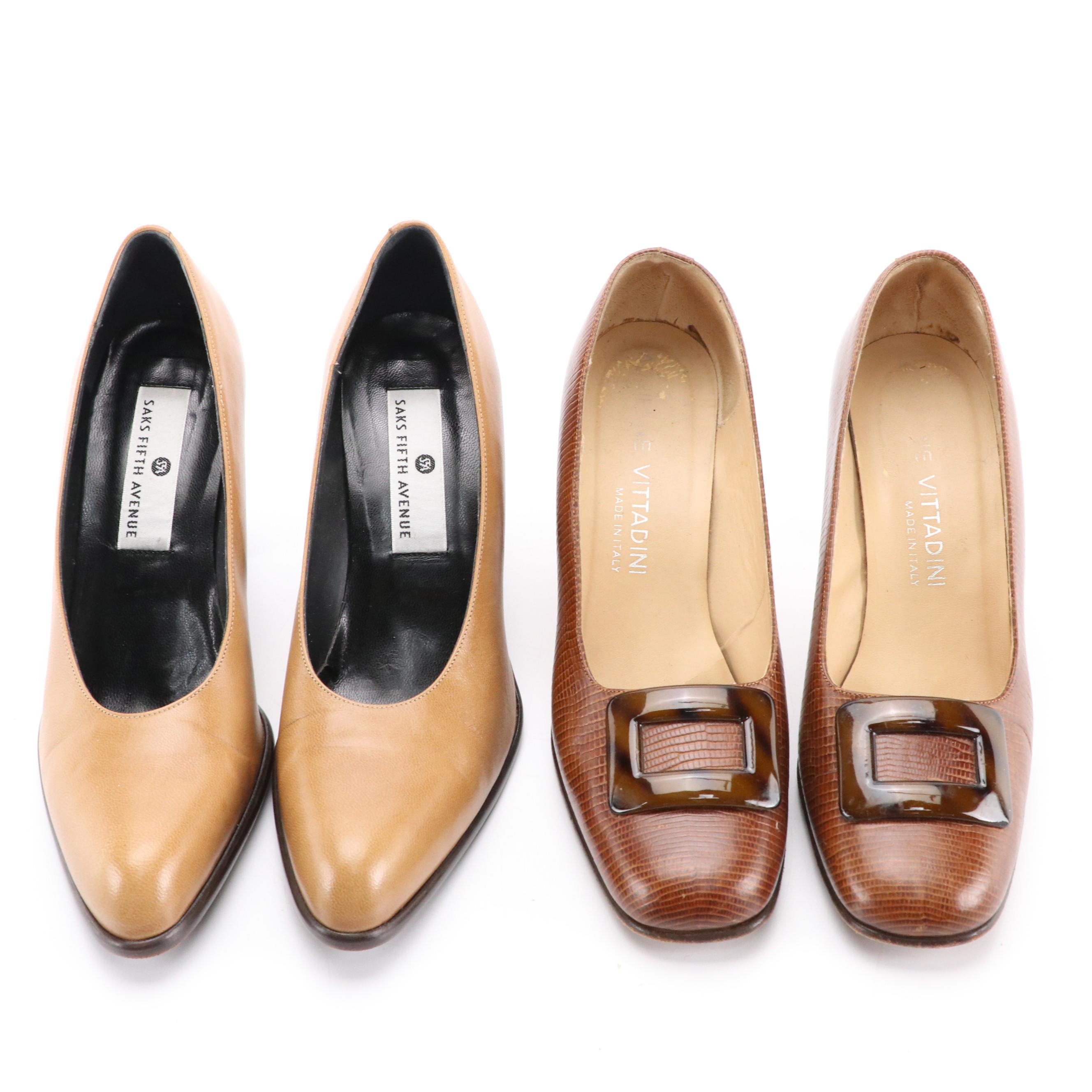 Saks Fifth Avenue Block Heels & Adrienne Vittadini Buckle Heels with Boxes