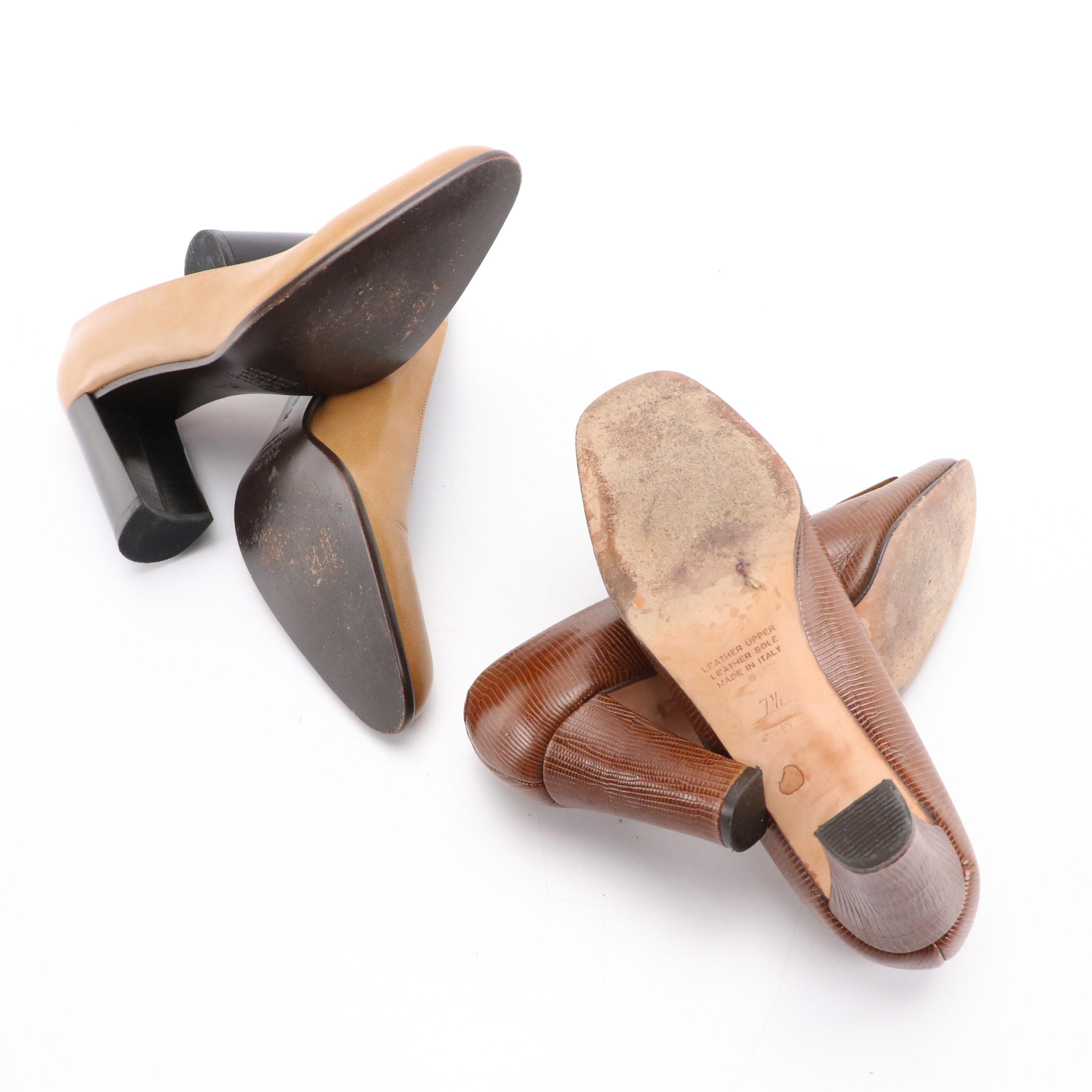 Saks Fifth Avenue Block Heels & Adrienne Vittadini Buckle Heels with Boxes