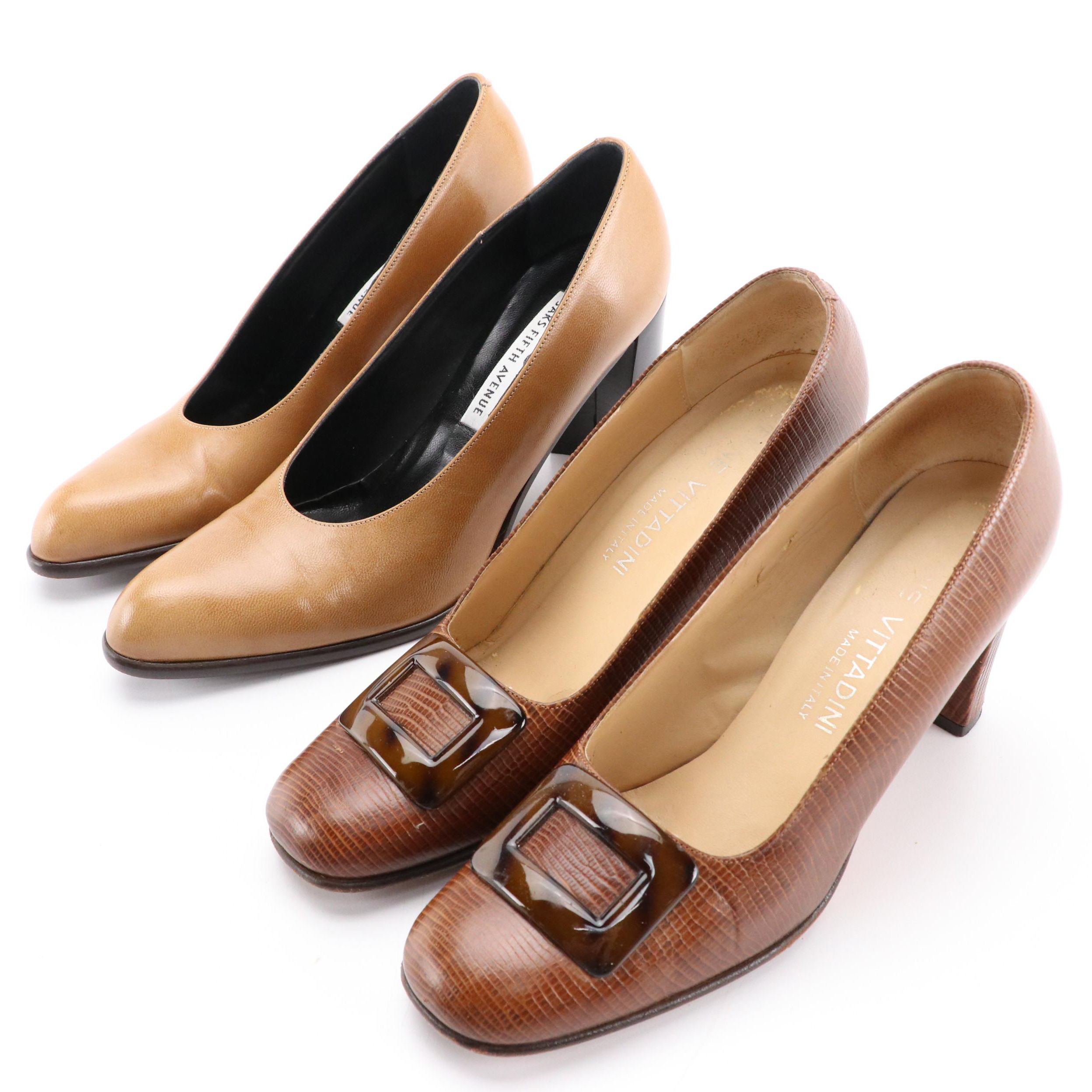 Saks Fifth Avenue Block Heels & Adrienne Vittadini Buckle Heels with Boxes