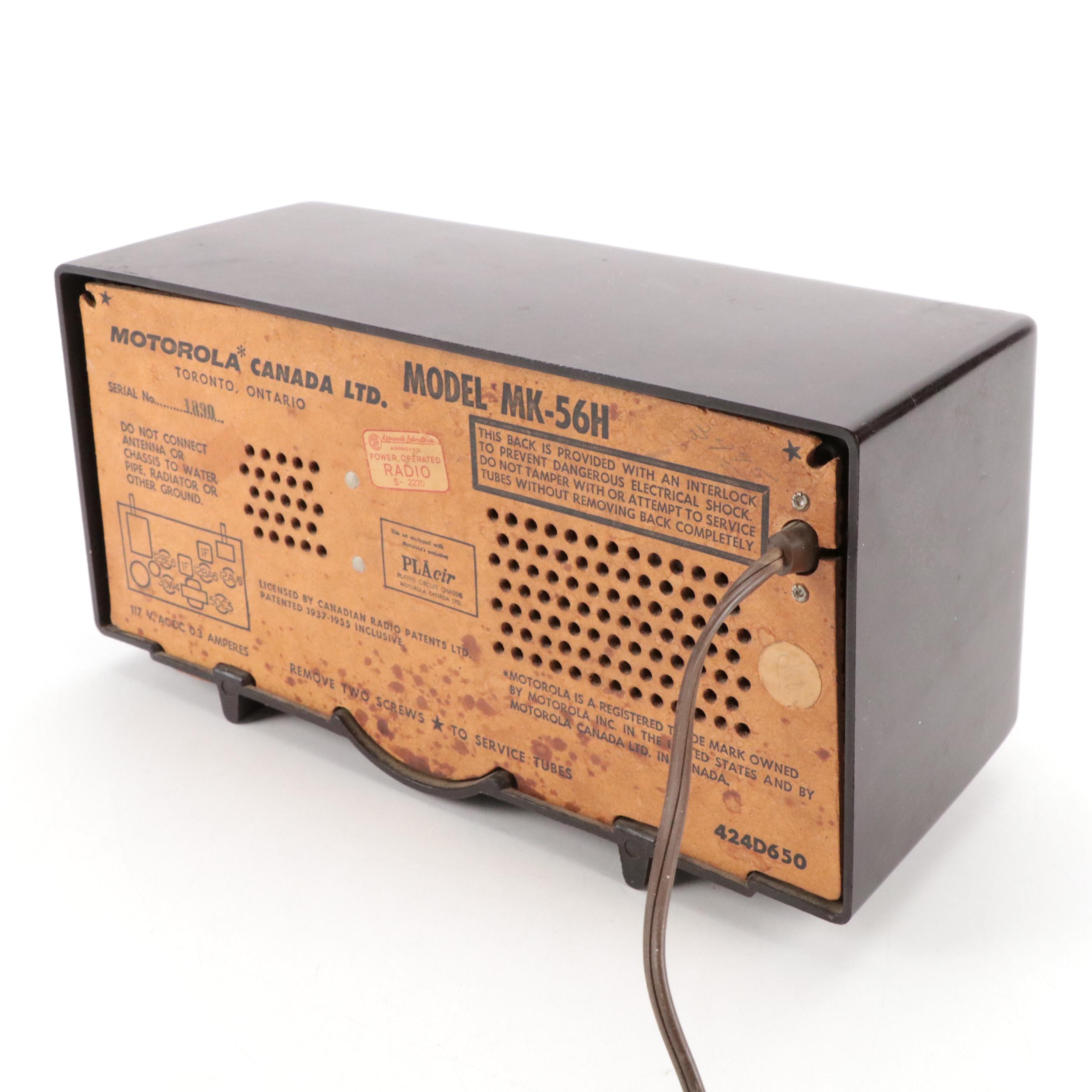 Motorola Model MK-56H Broadcast Receiver Radio, Mid-20th Century