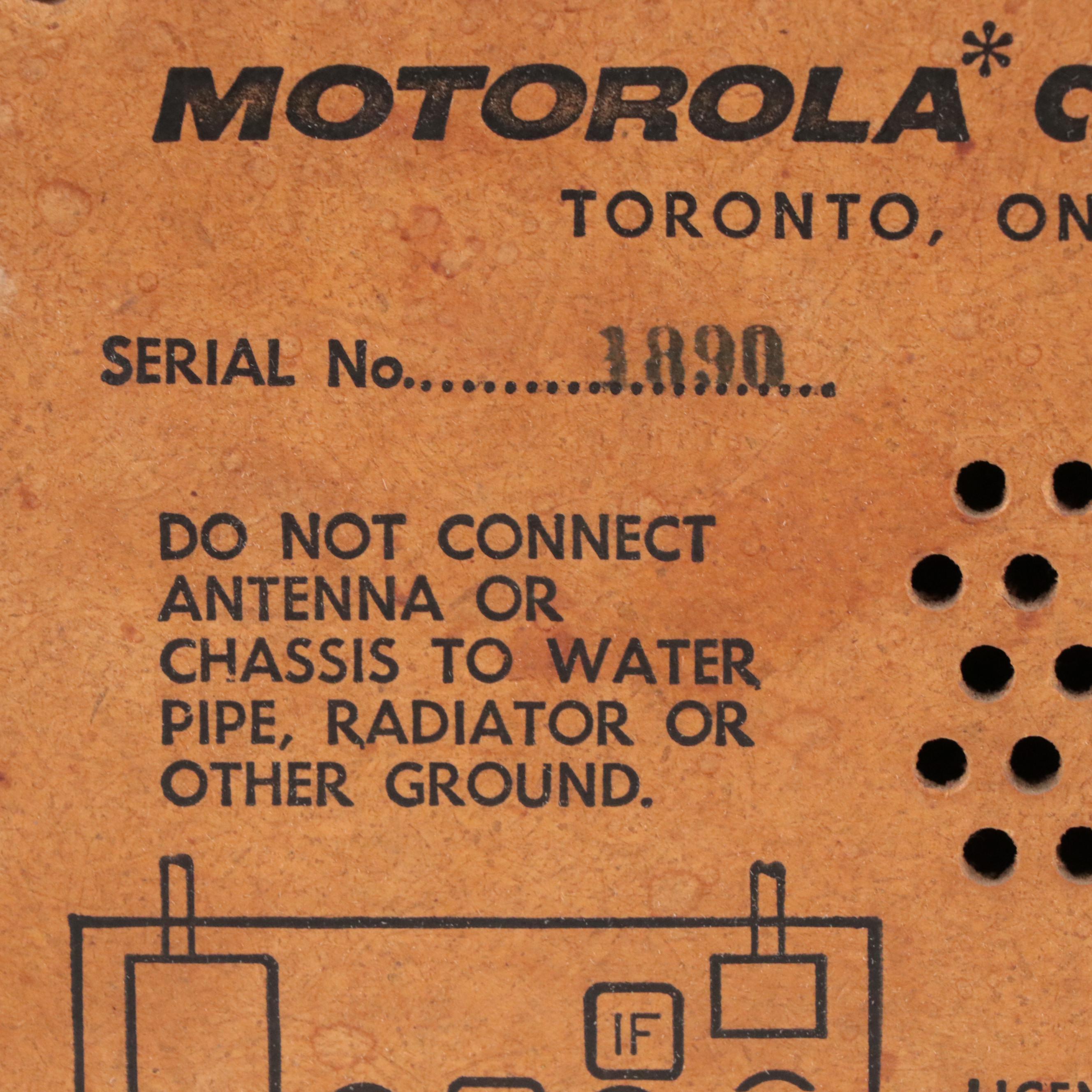 Motorola Model MK-56H Broadcast Receiver Radio, Mid-20th Century
