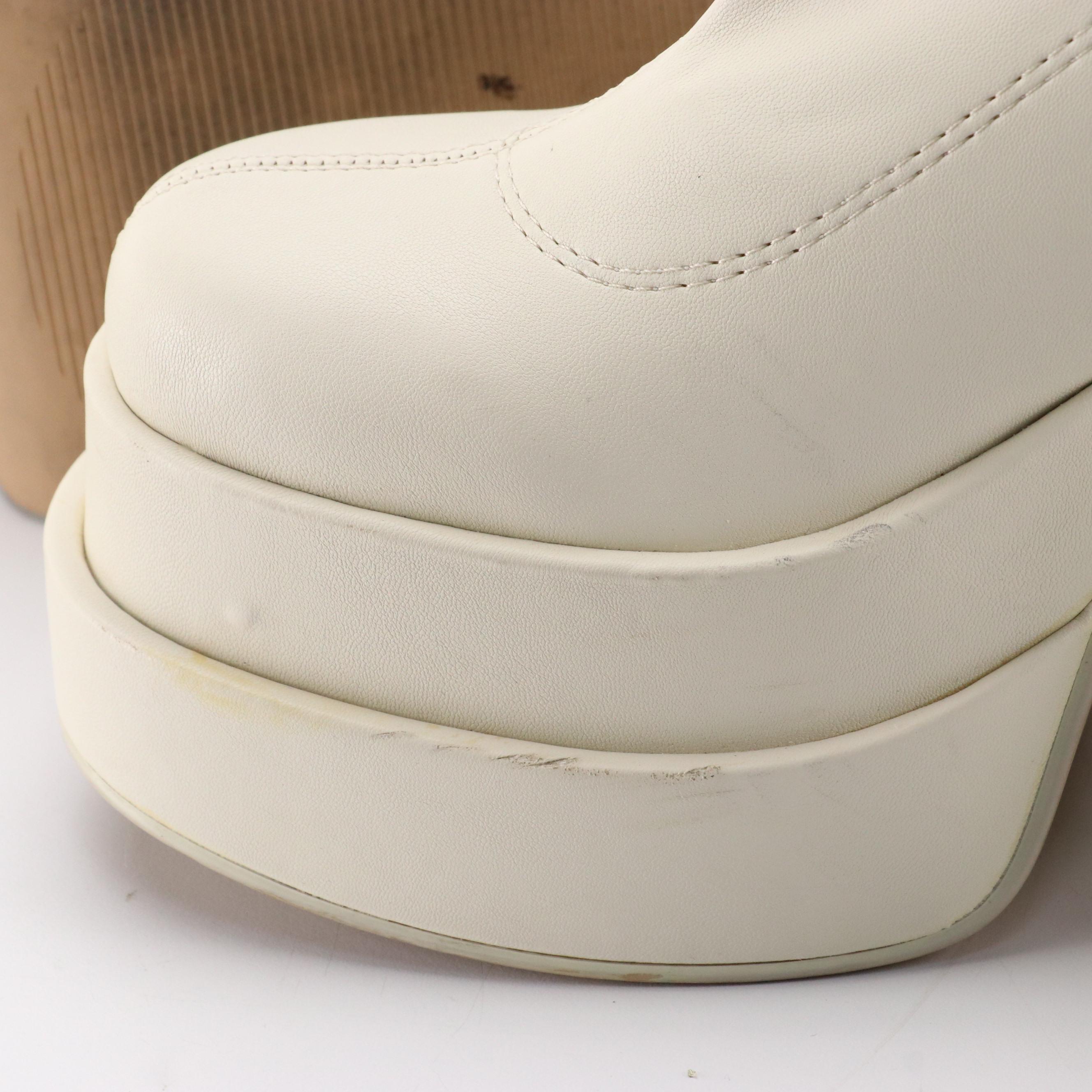 Steve Madden Cobra and Cypress Platform Heeled Boots in Black and White Leather