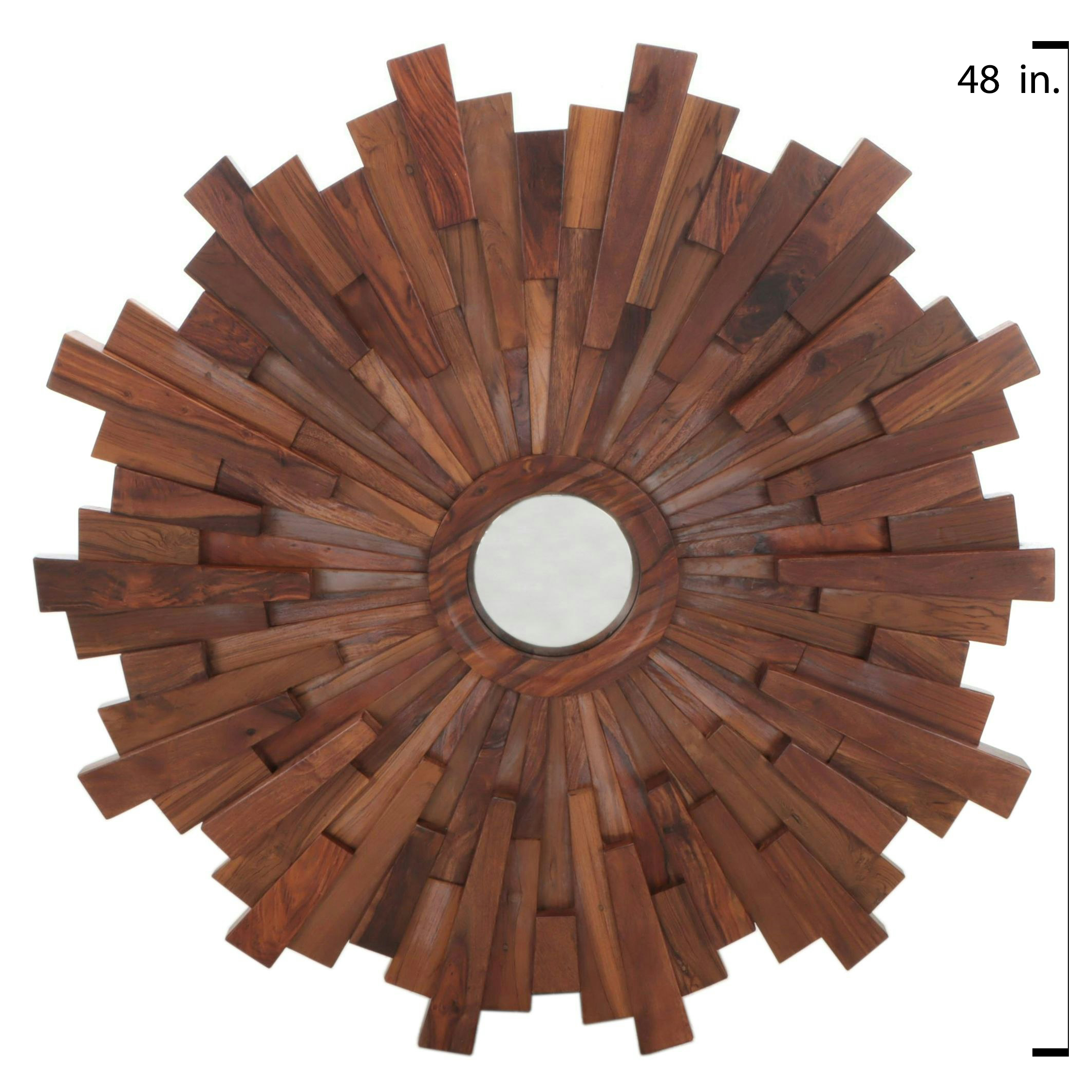 Global Views Walnut Sunburst Wall Mirror