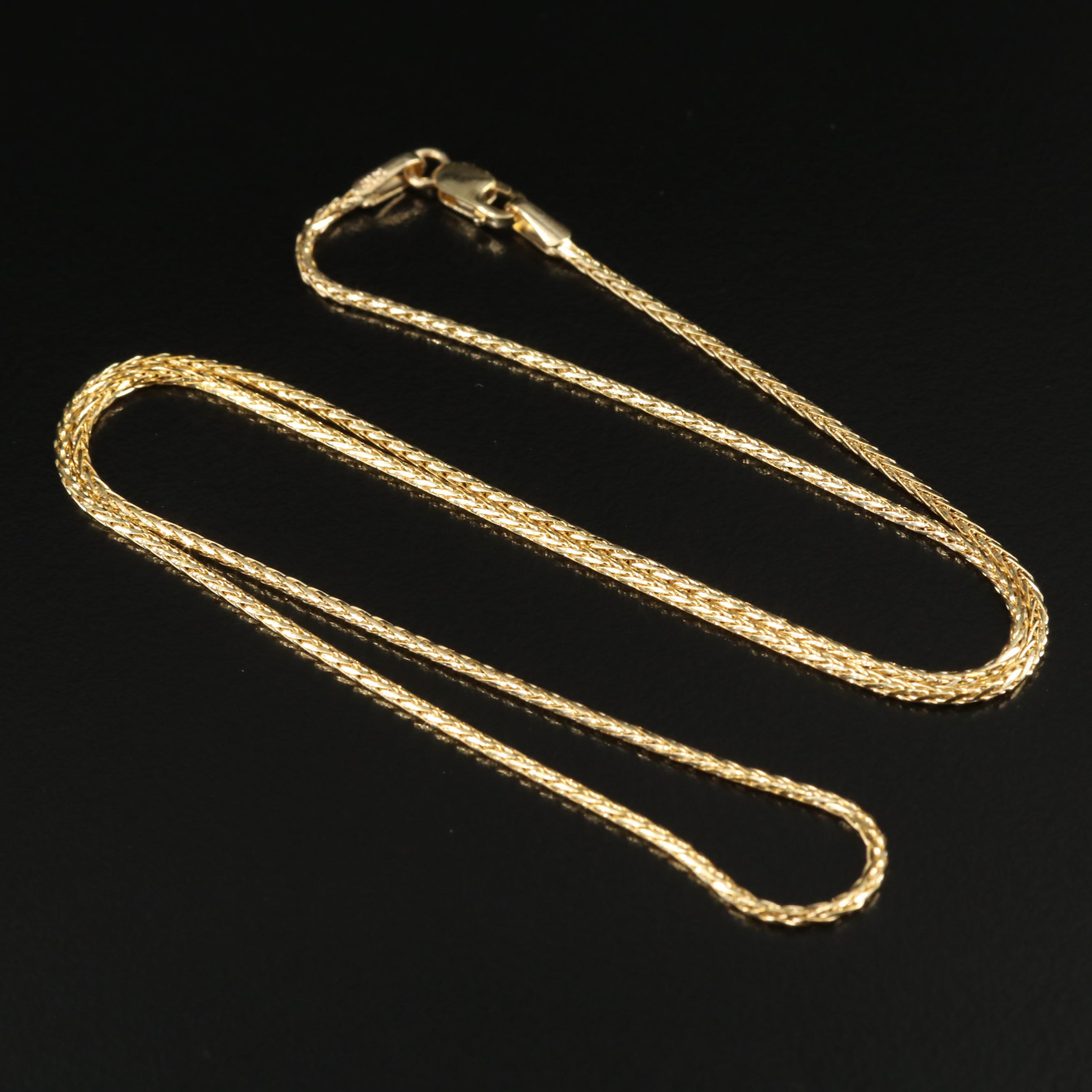 14K Wheat Chain Necklace