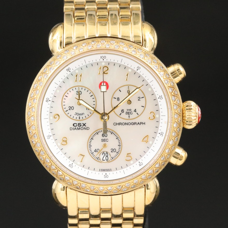 Michele CSX Diamond Chronograph Wristwatch