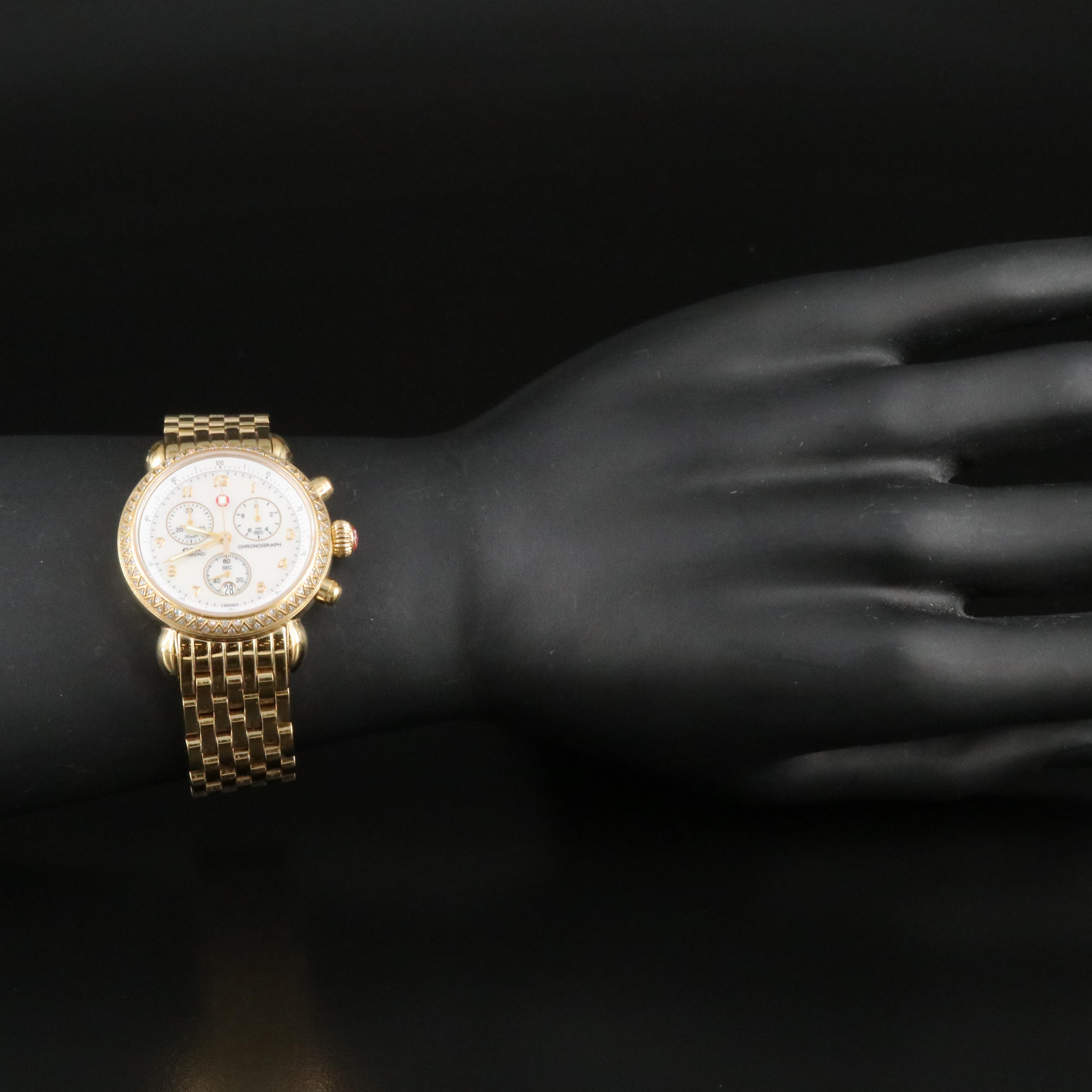 Michele CSX Diamond Chronograph Watch