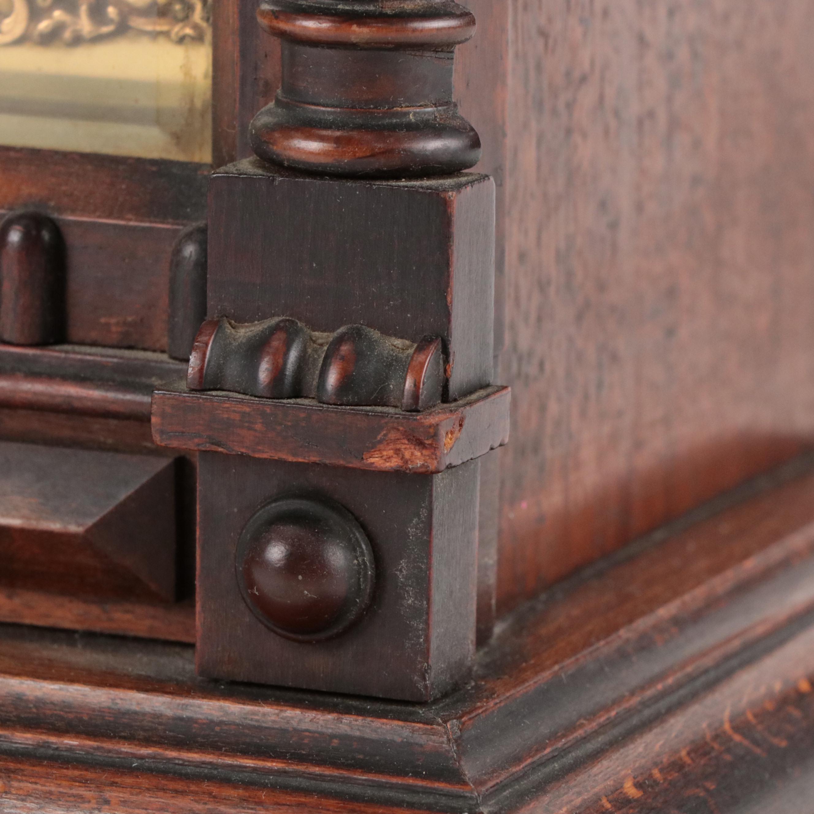 Hamburg American Wooden Mantel Clock, Late 19th Century