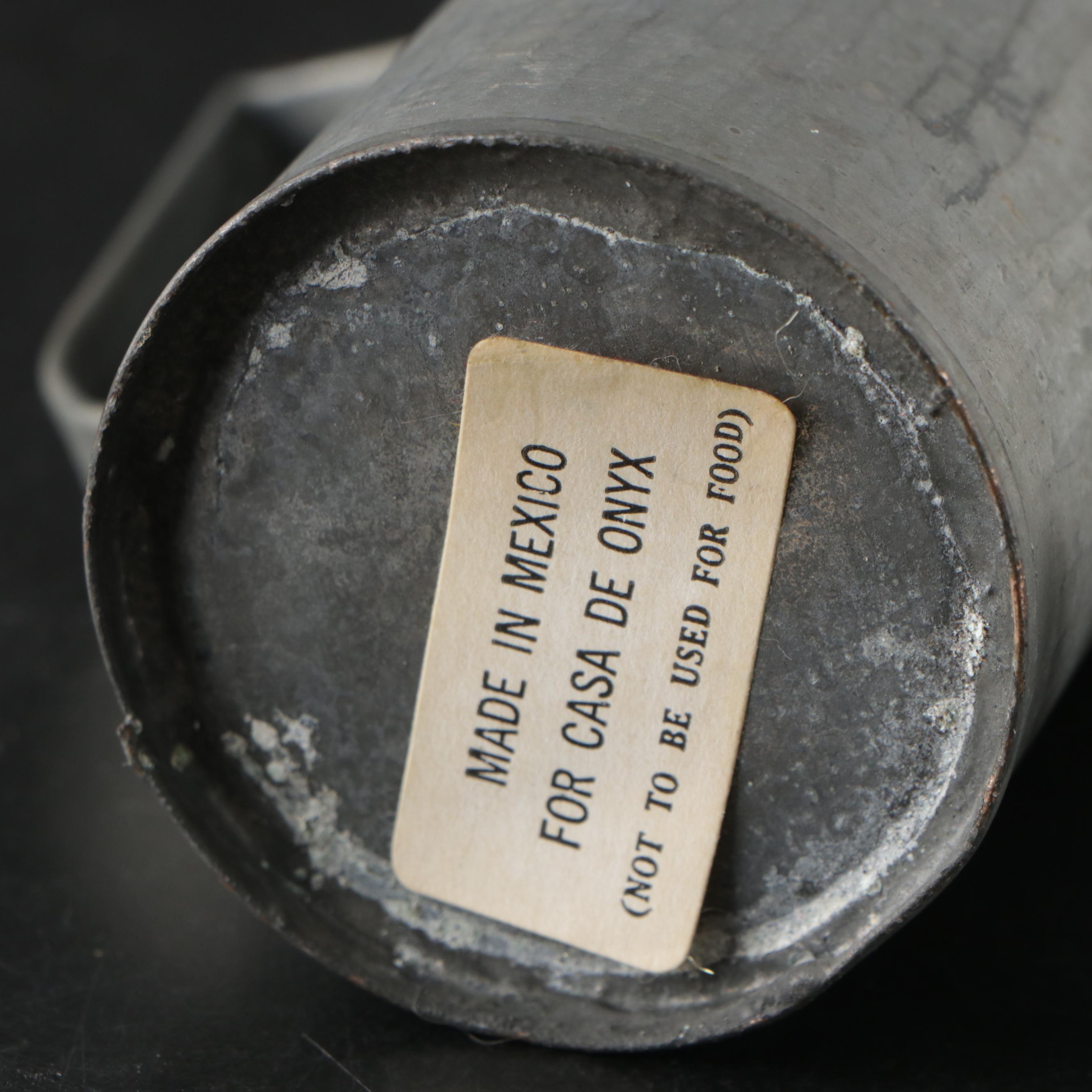 Peerless Pewter Shaker, Tobacco and Talc Boxes, Call Bell, and More