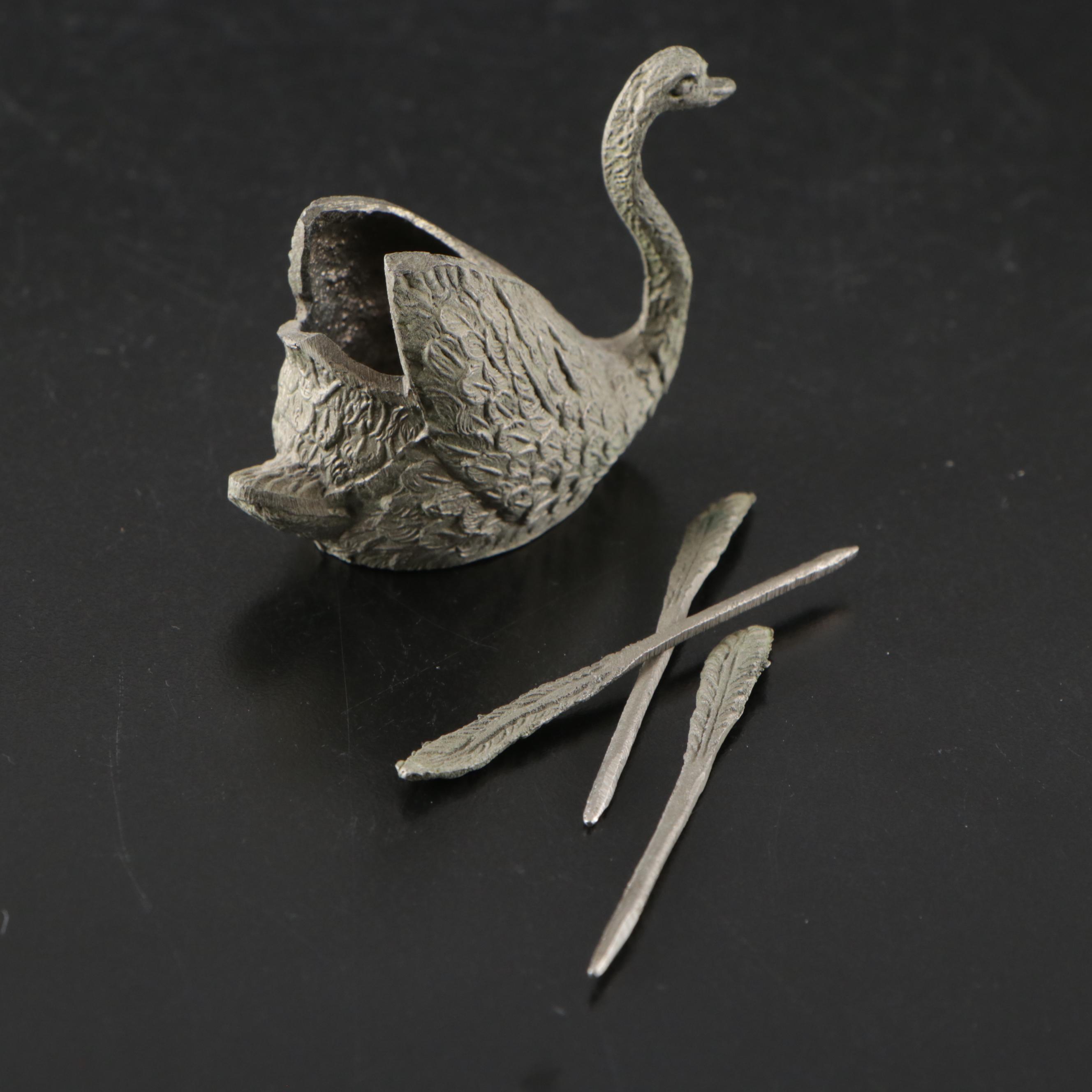 Peerless Pewter Shaker, Tobacco and Talc Boxes, Call Bell, and More