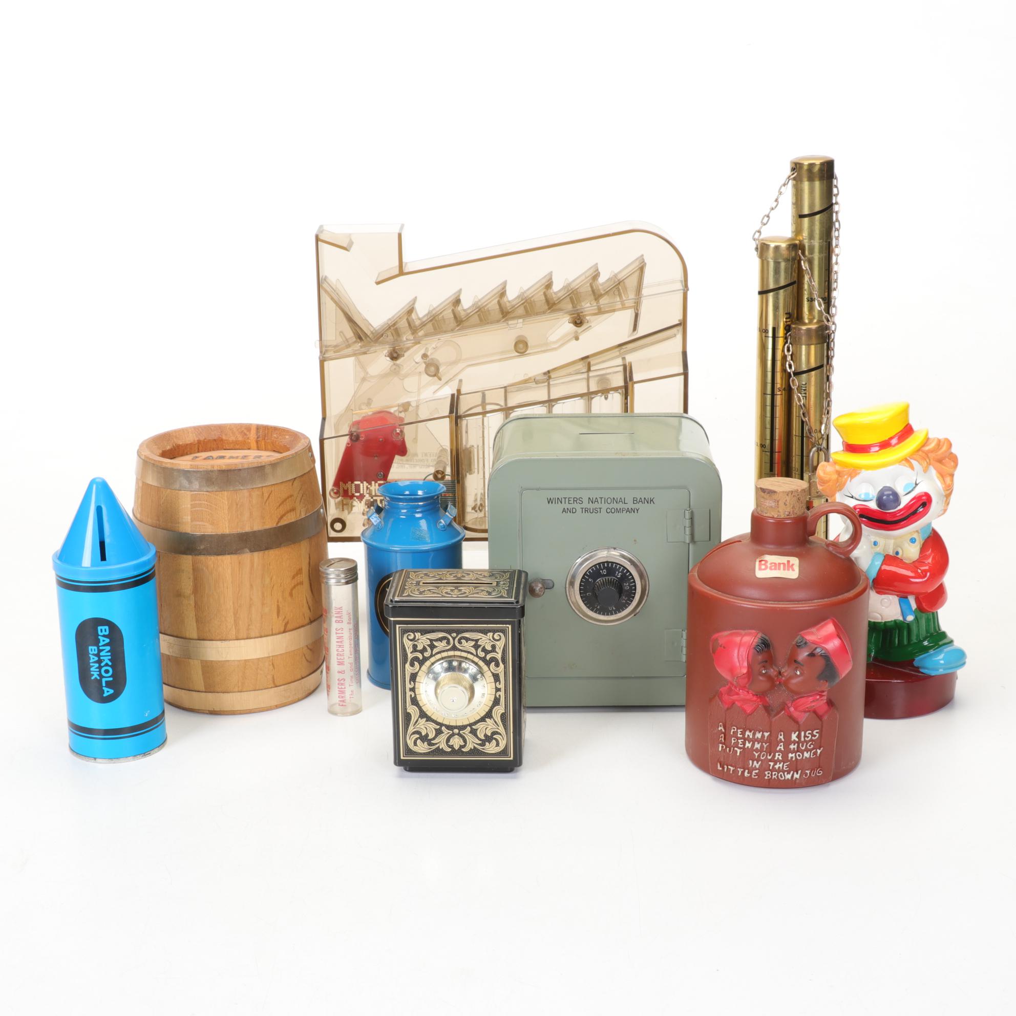 Novelty Coin Banks Including "Money Factory" Mechanical Coin Sorter