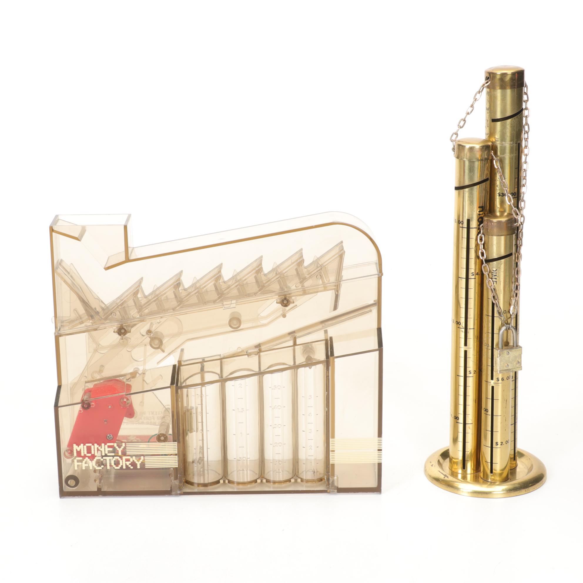Novelty Coin Banks Including "Money Factory" Mechanical Coin Sorter