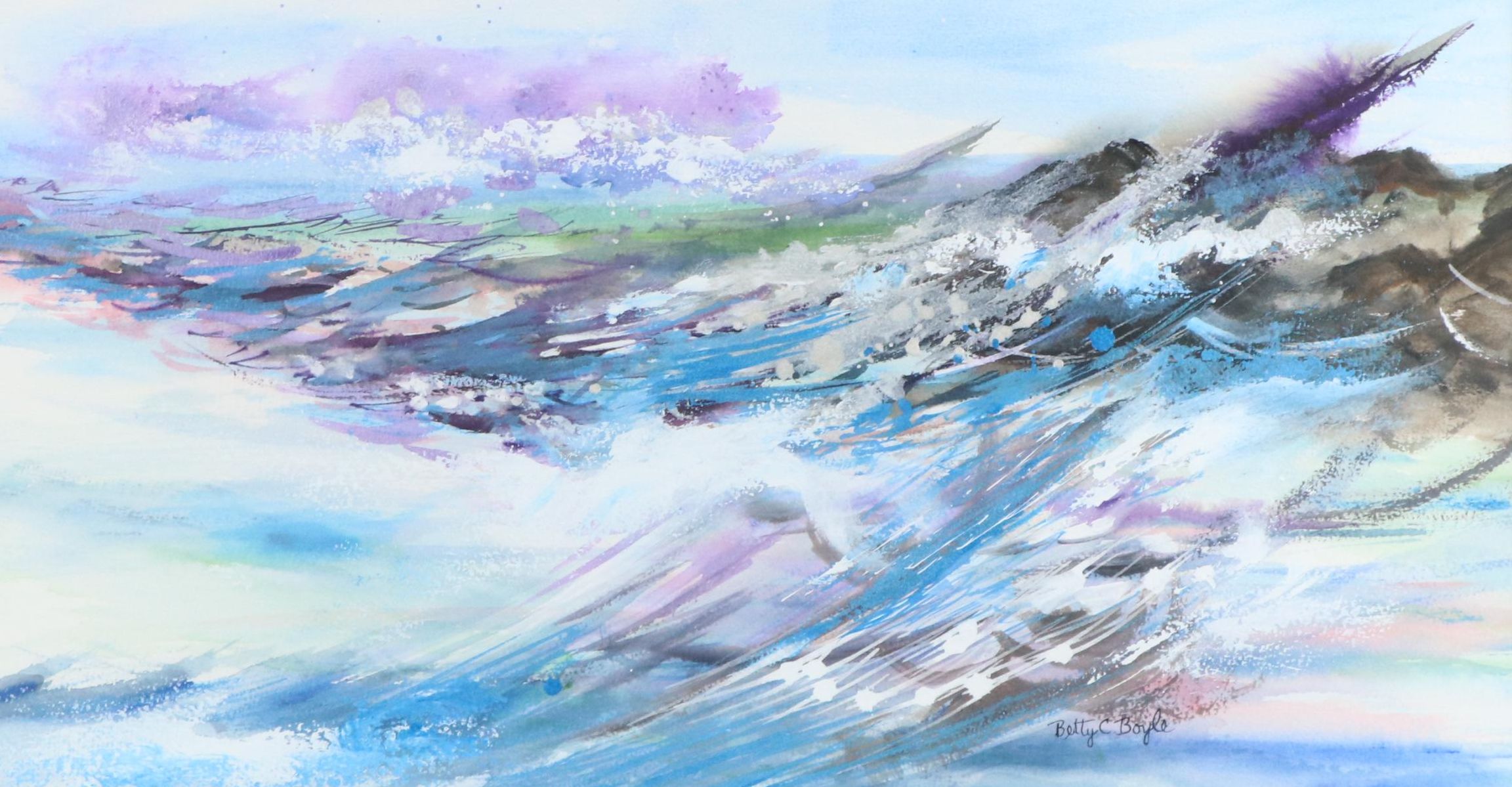 Betty C. Boyle Seascape Watercolor Painting