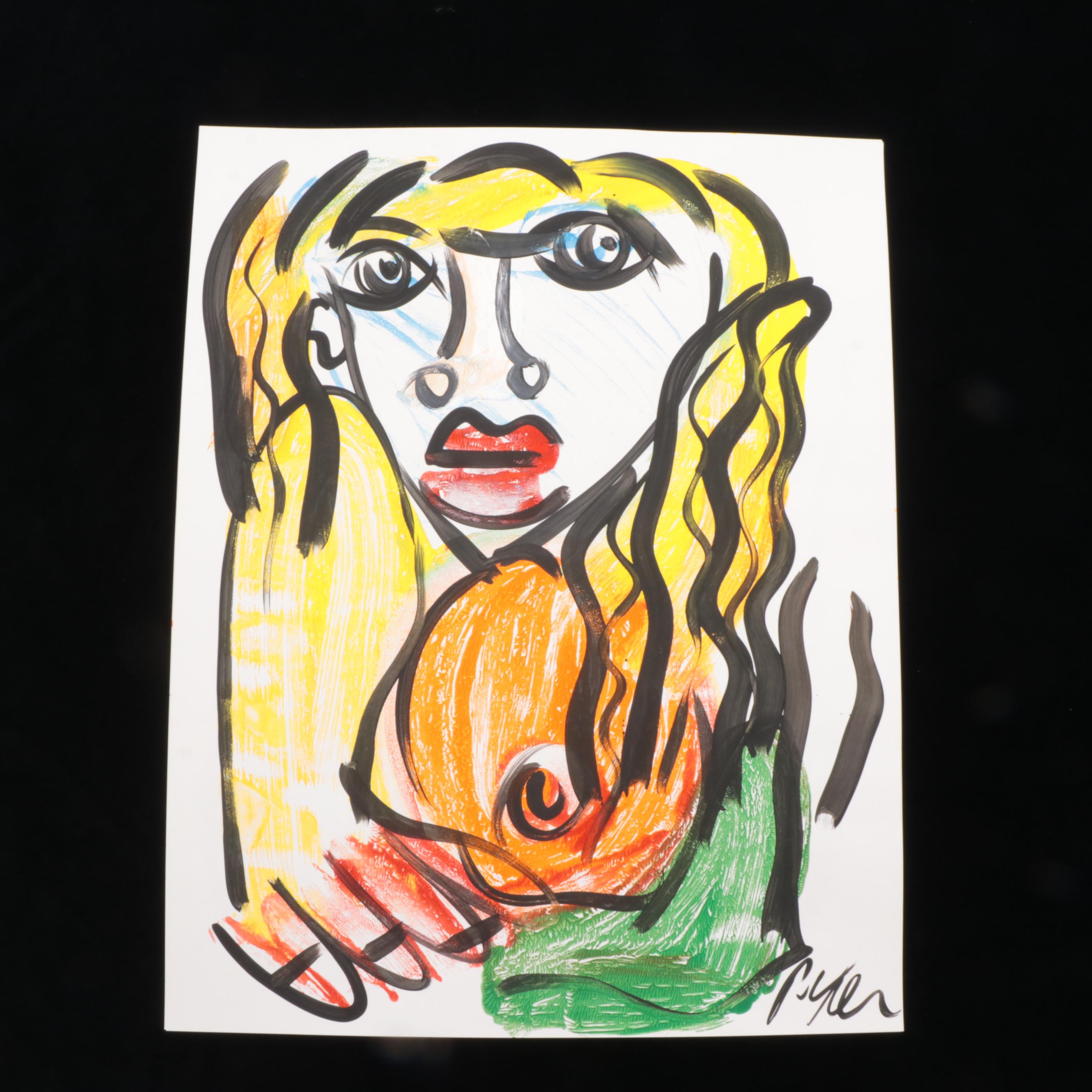 Peter Robert Keil Abstract Acrylic Portrait