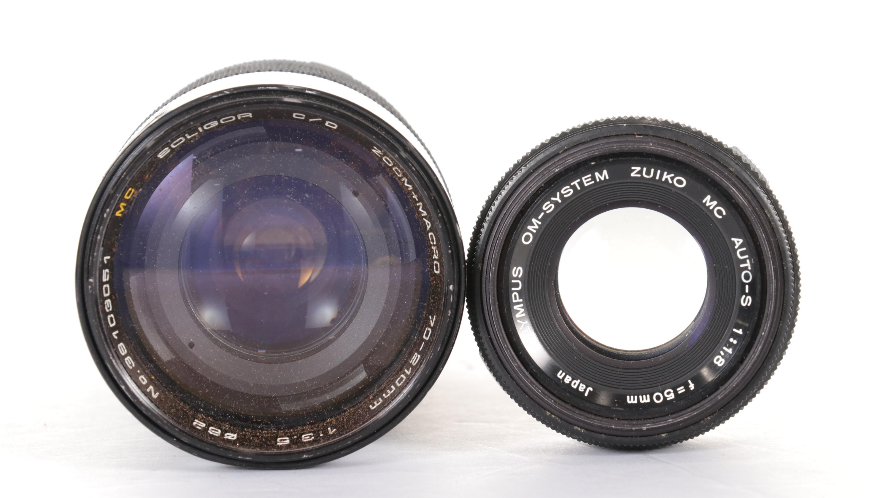 Olympus SLR Camera Bodies with Lenses and Other Accessories