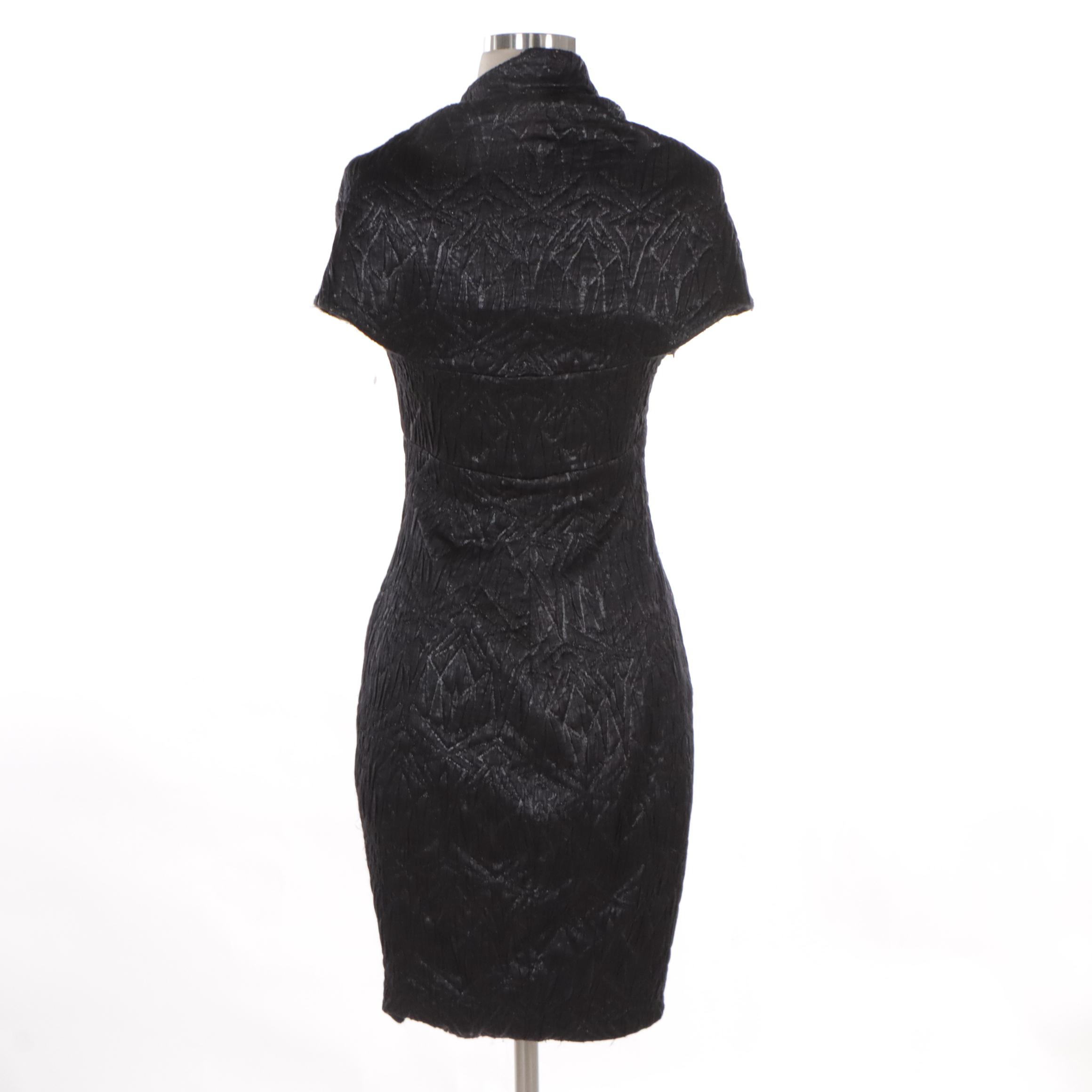 Black Shimmery Textured Cocktail Dress