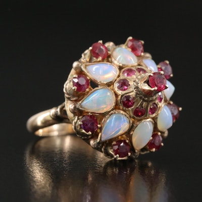10K Ruby and Opal Thai Princess Ring