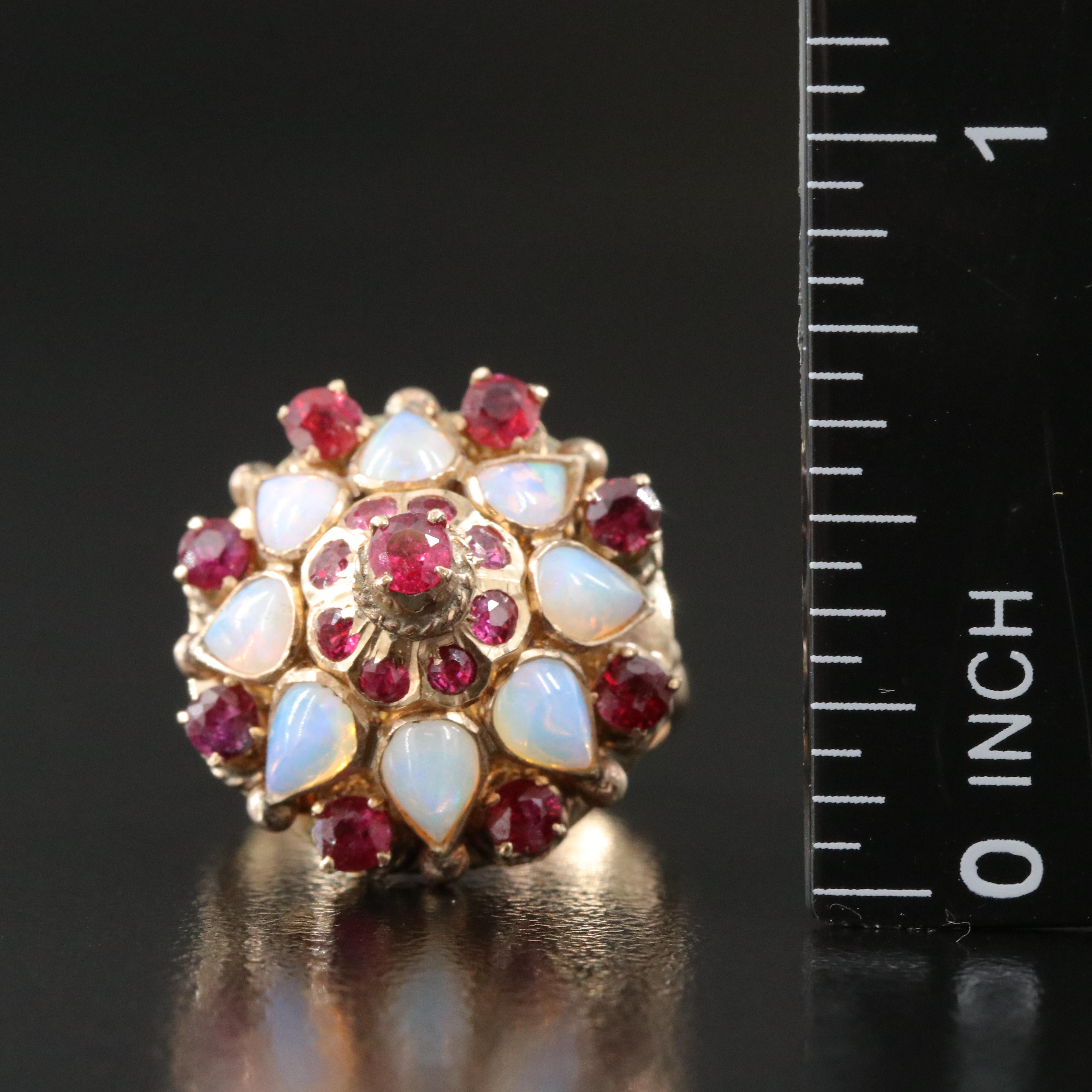 10K Ruby and Opal Thai Princess Ring