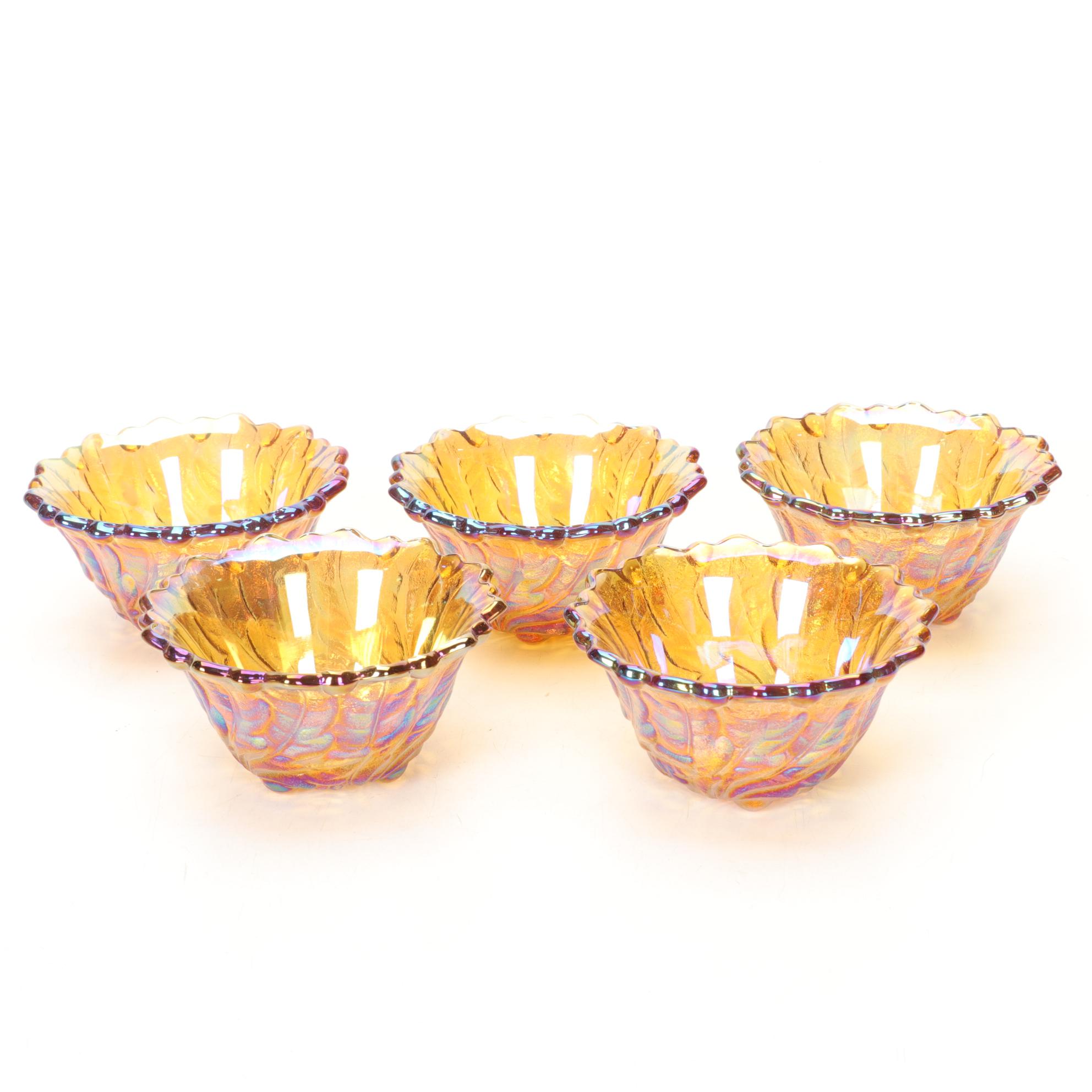 Indiana Carnival Glass Candle Holders, L.E. Smith Lidded Candy Box and More