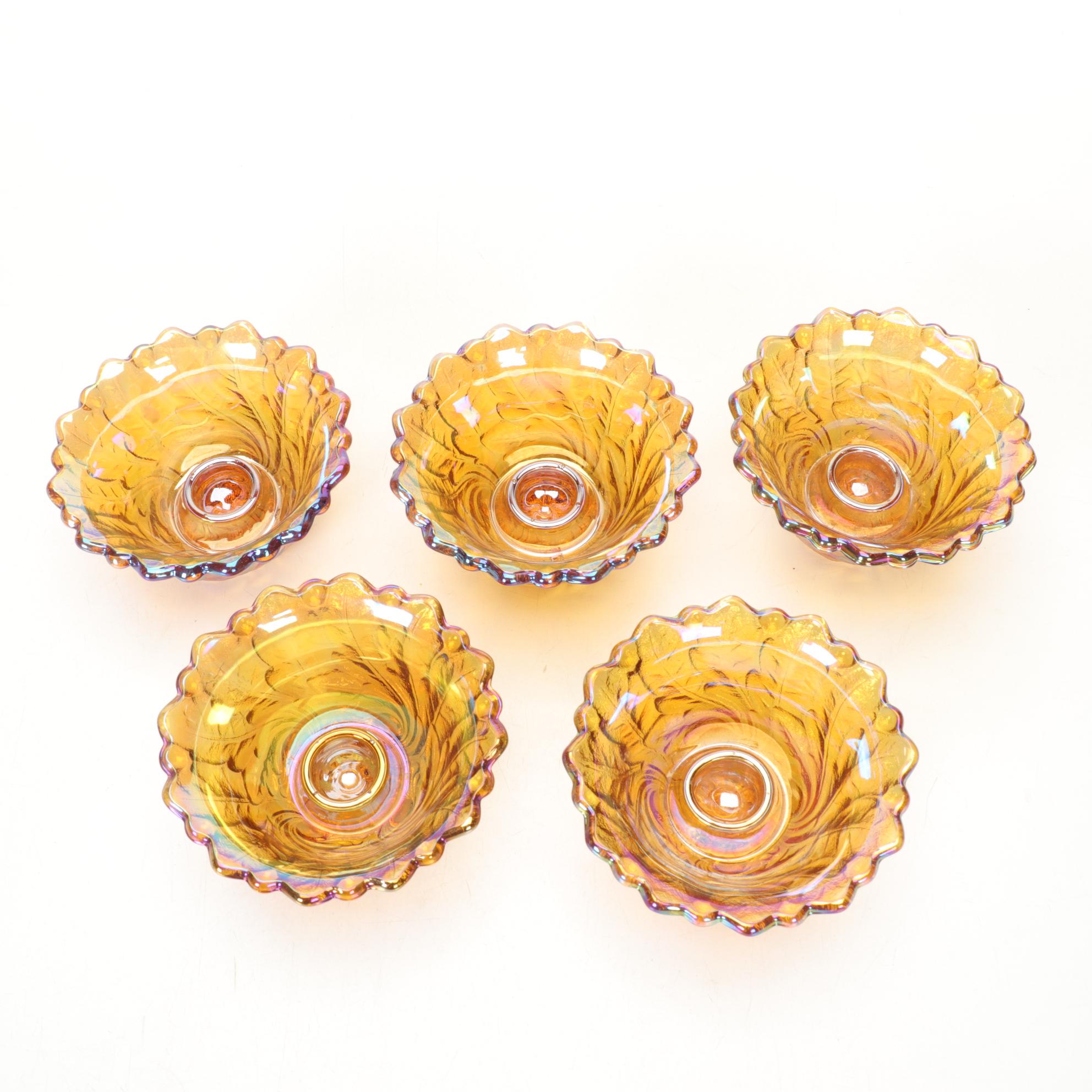 Indiana Carnival Glass Candle Holders, L.E. Smith Lidded Candy Box and More