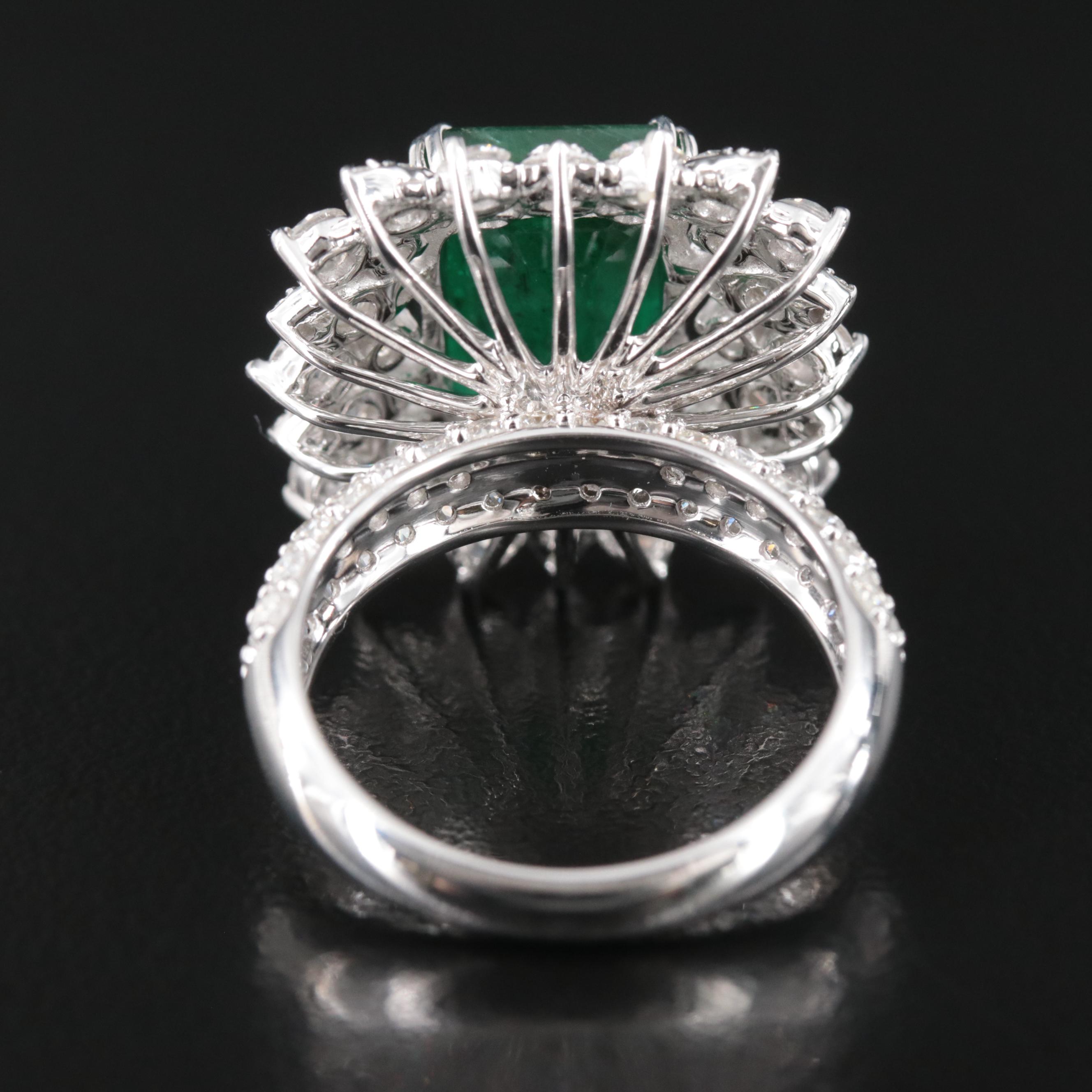 Ellanza 14K 4.89 CT Emerald and 2.66 CTW Diamond Ring