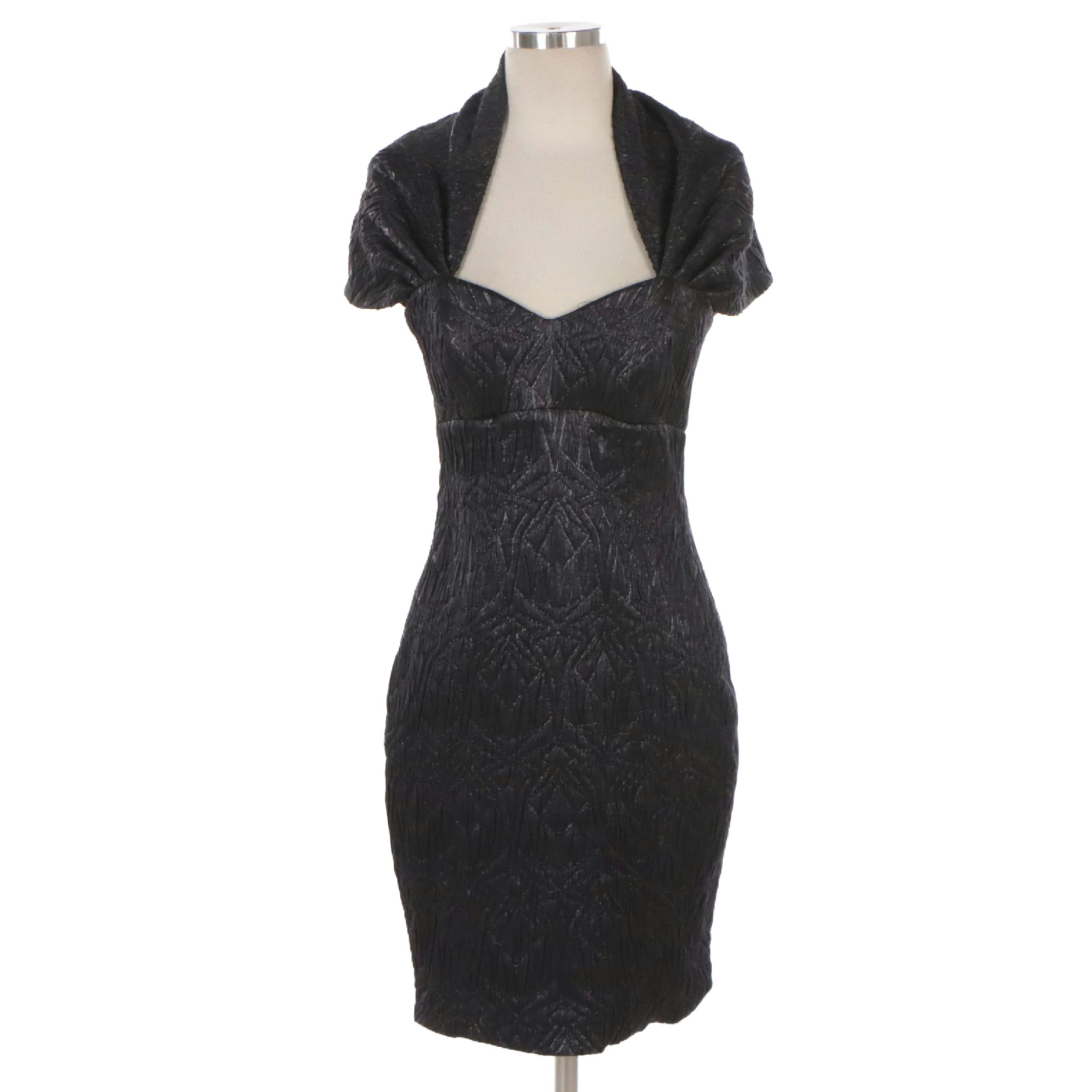Black Shimmery Textured Cocktail Dress
