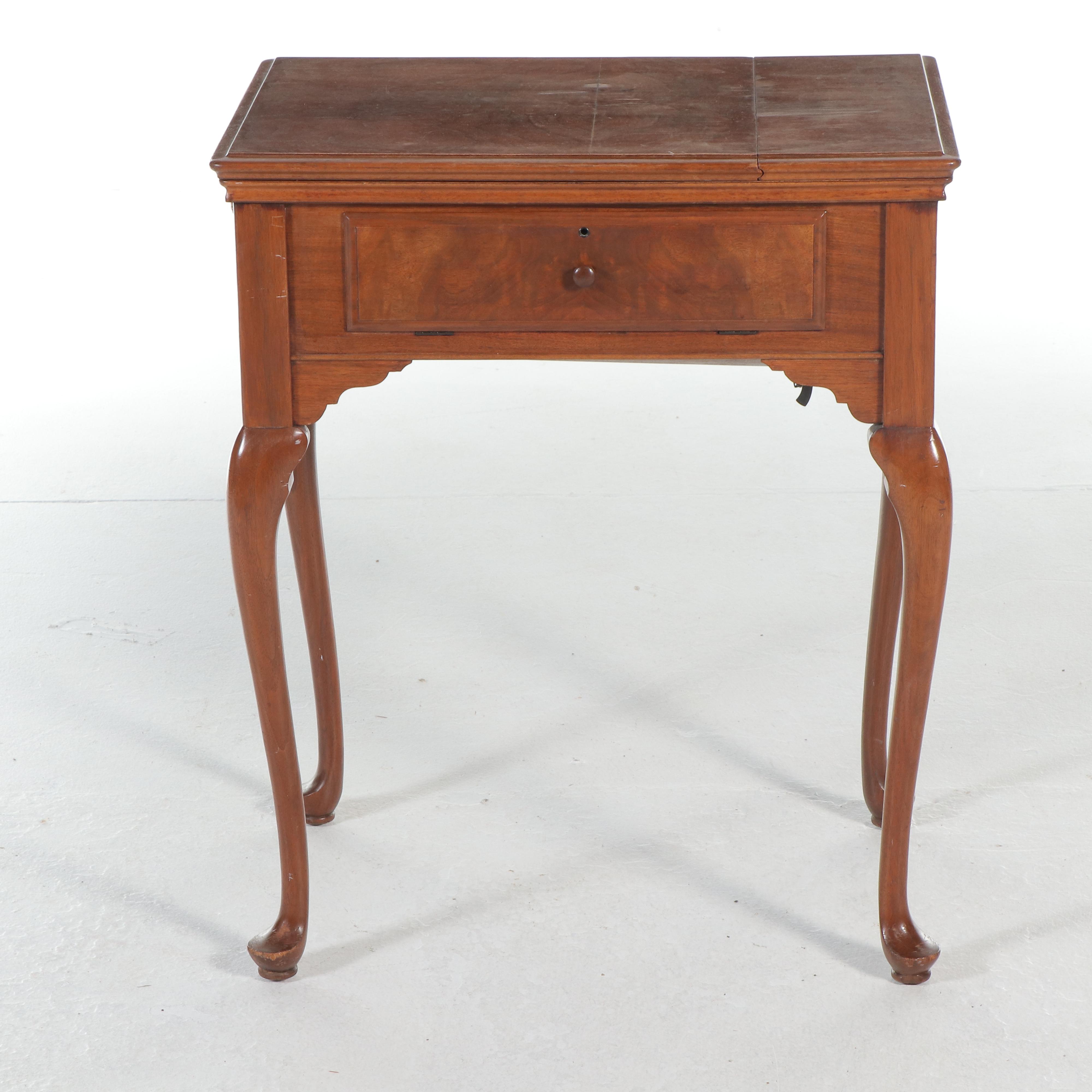 Singer Sewing Machine with Queen Anne Style Sewing Cabinet