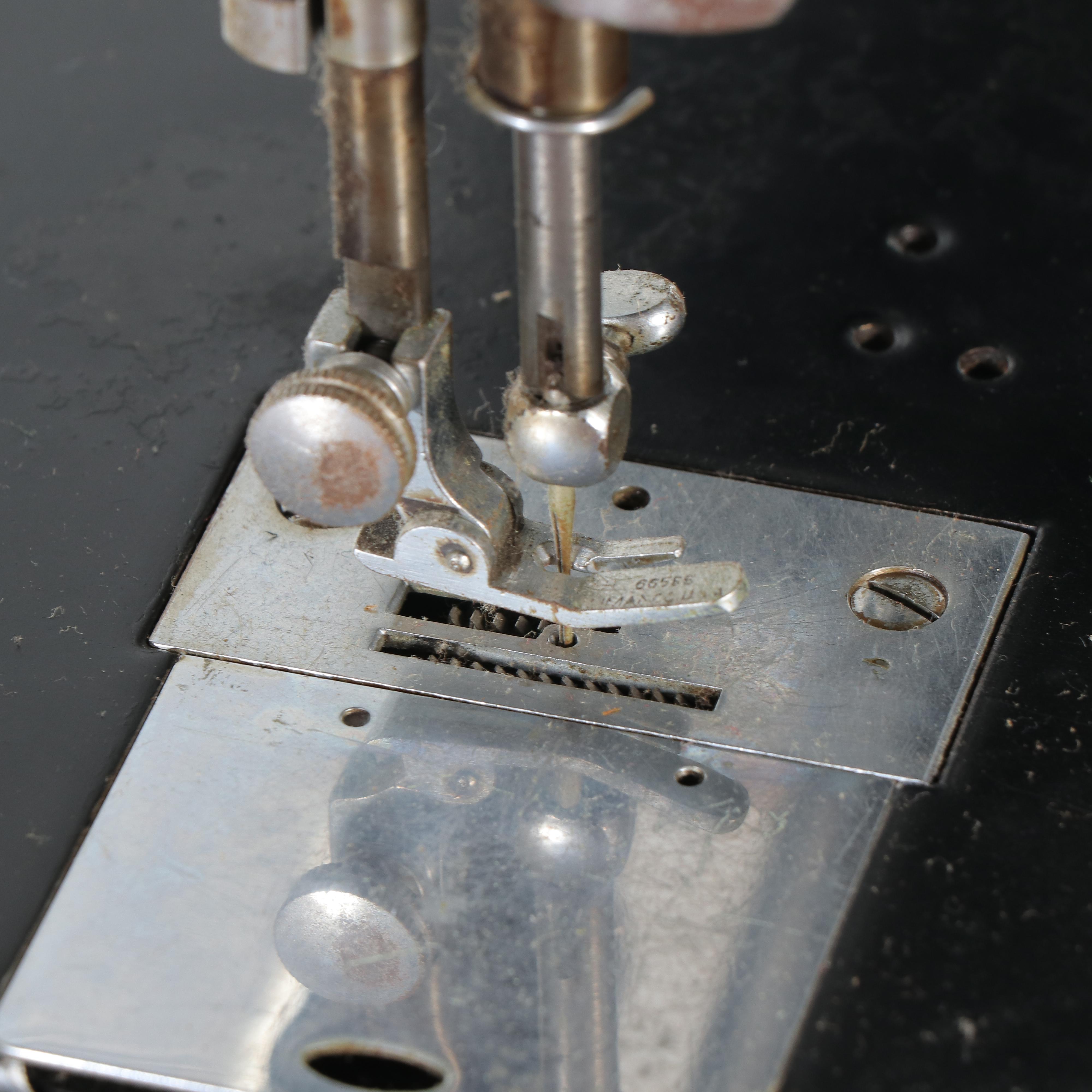 Singer Sewing Machine with Queen Anne Style Sewing Cabinet