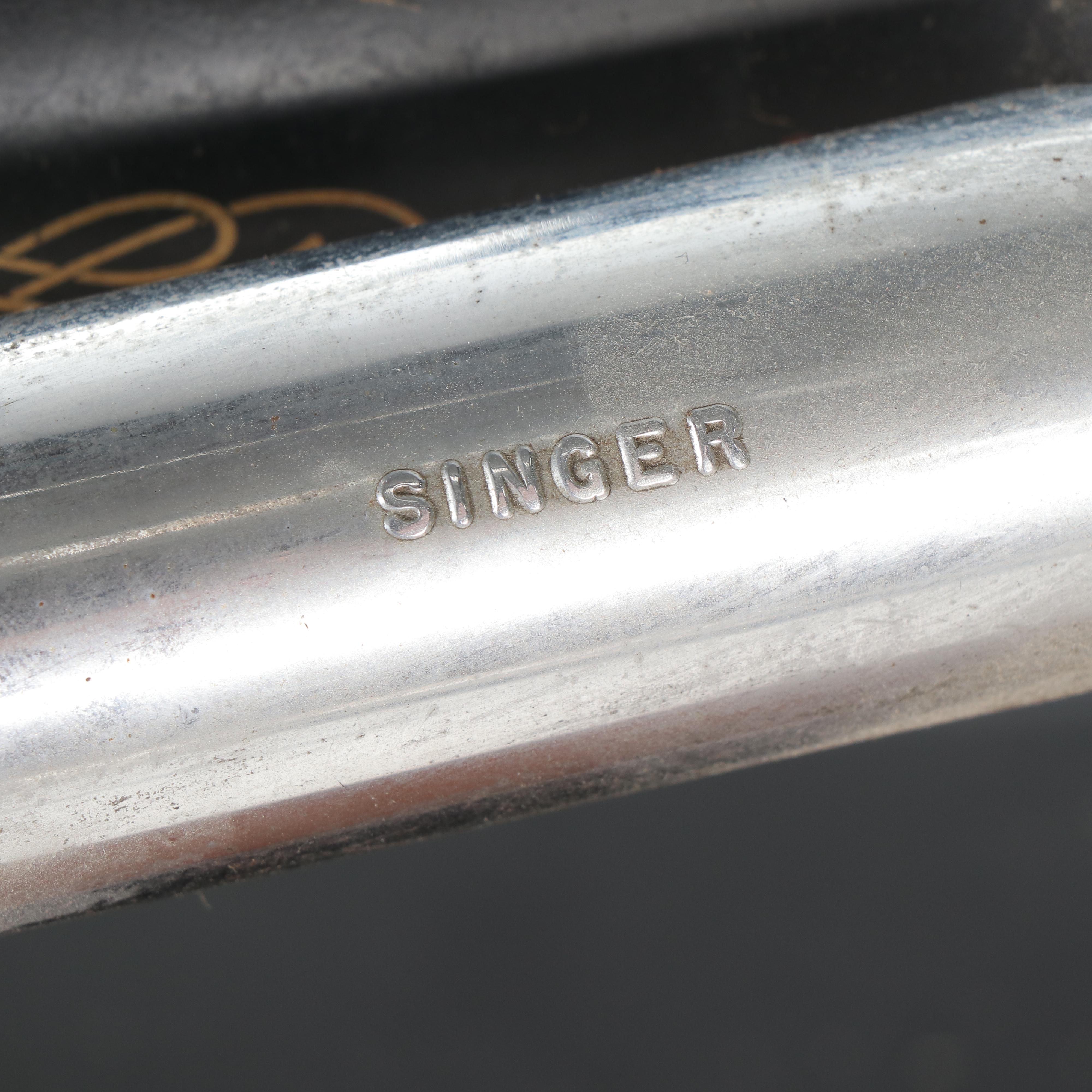 Singer Sewing Machine with Queen Anne Style Sewing Cabinet