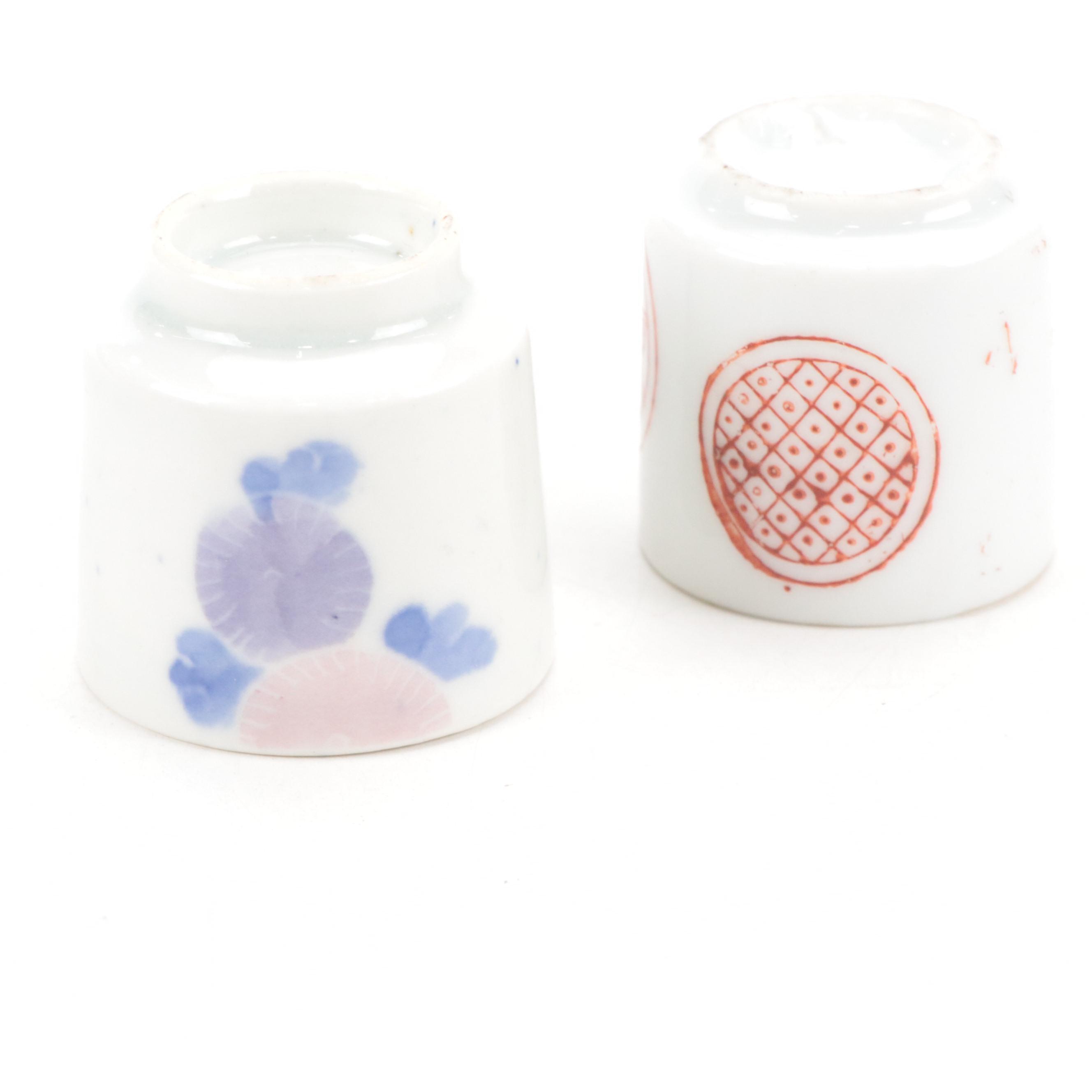 Noritake Porcelain Egg Cup with Hand-Painted Porcelain Sake Cups and More