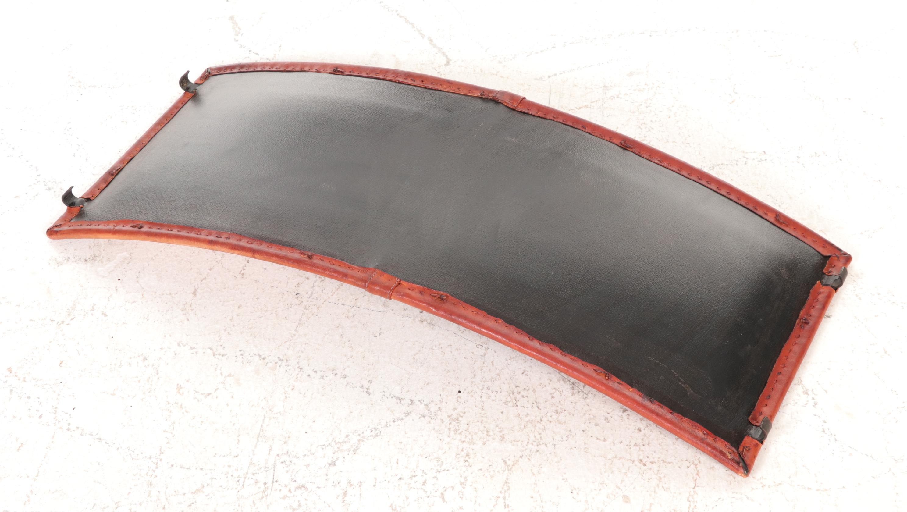 Leather Campaign Bench on Folding Wrought Iron Frame