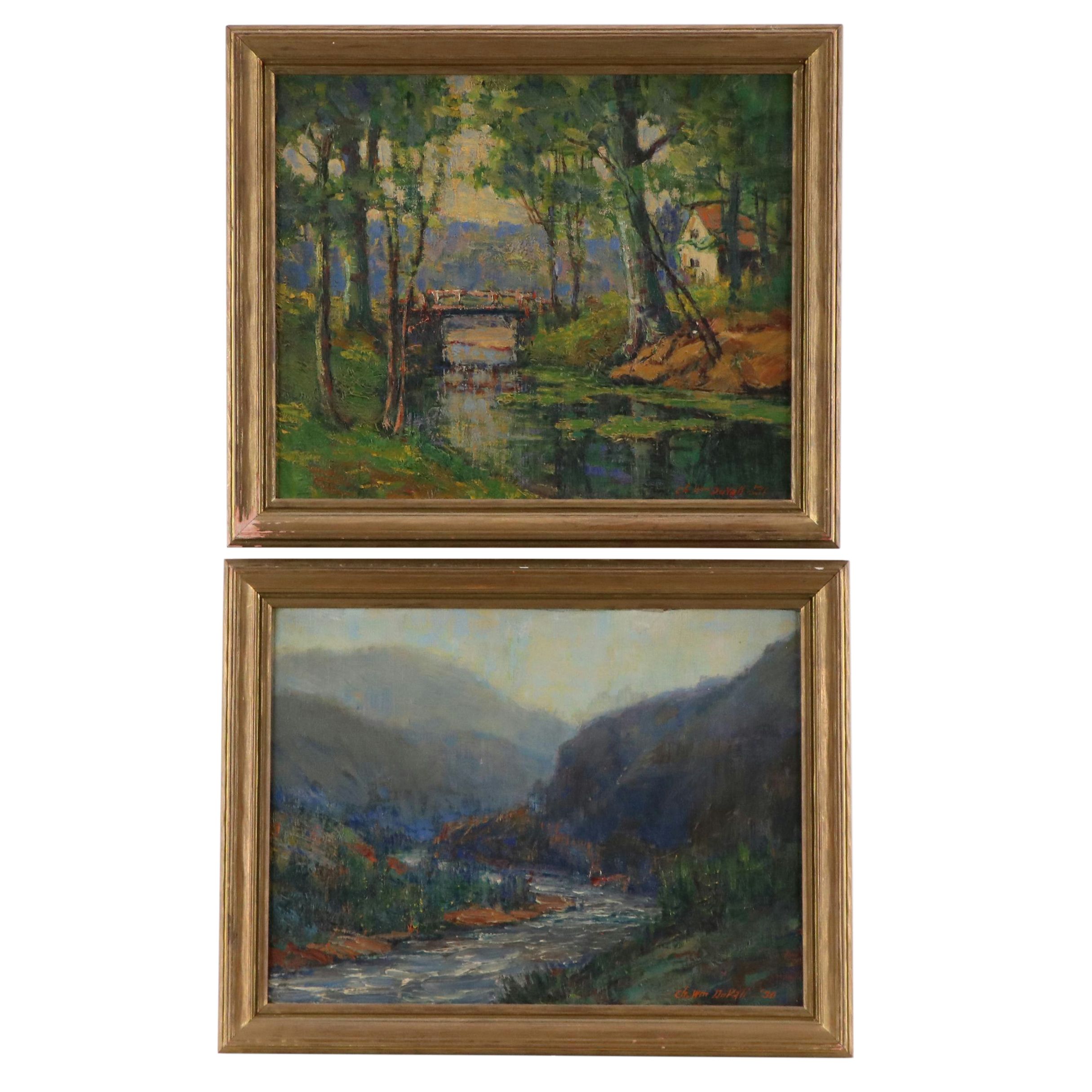 Charles William Duvall Landscape Oil Paintings, Circa 1930