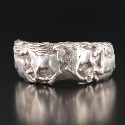 950 Silver Galloping Horse Cuff