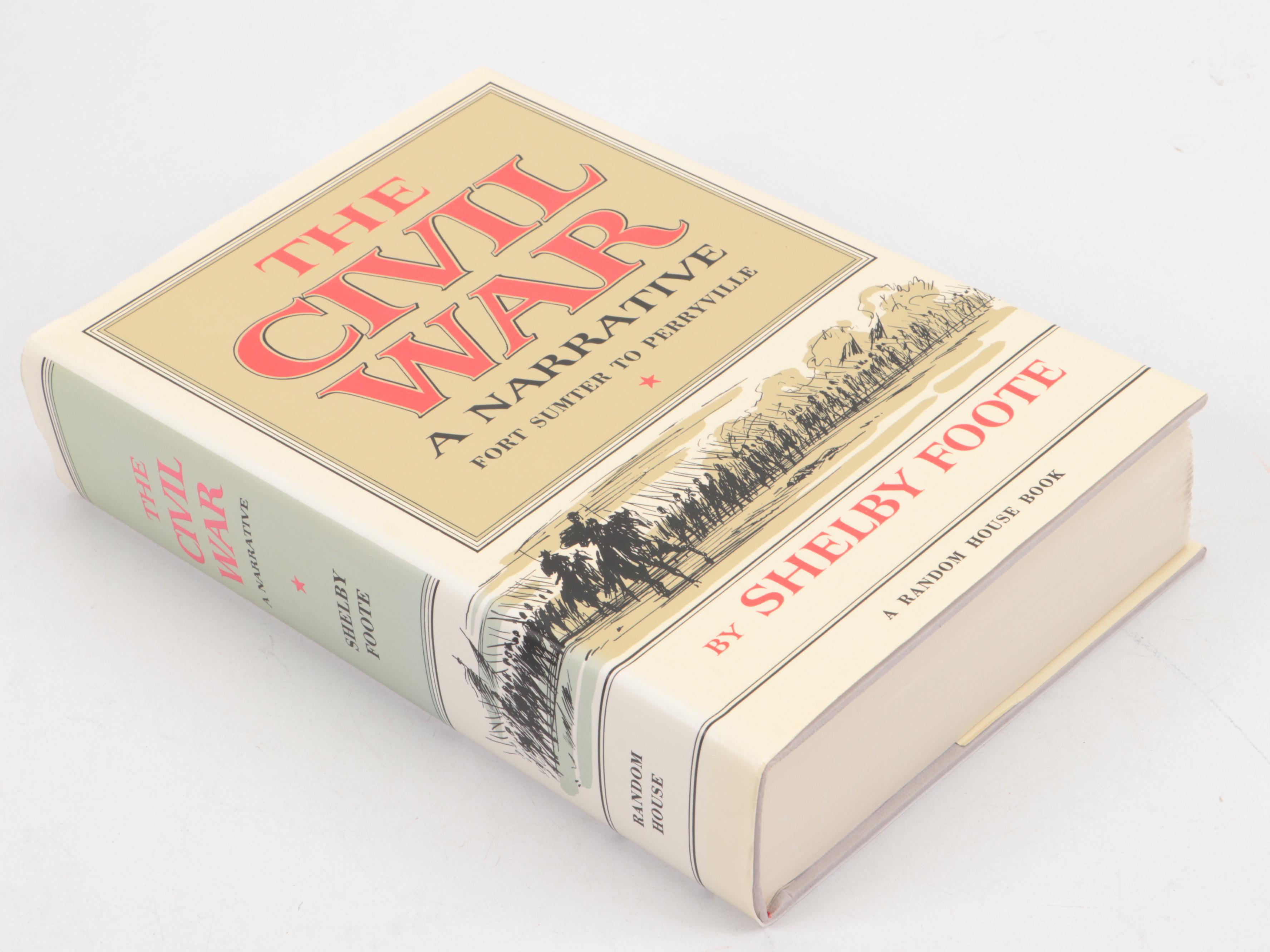 Book Club Edition "The Civil War: A Narrative" Three-Volume Set by Shelby Foote
