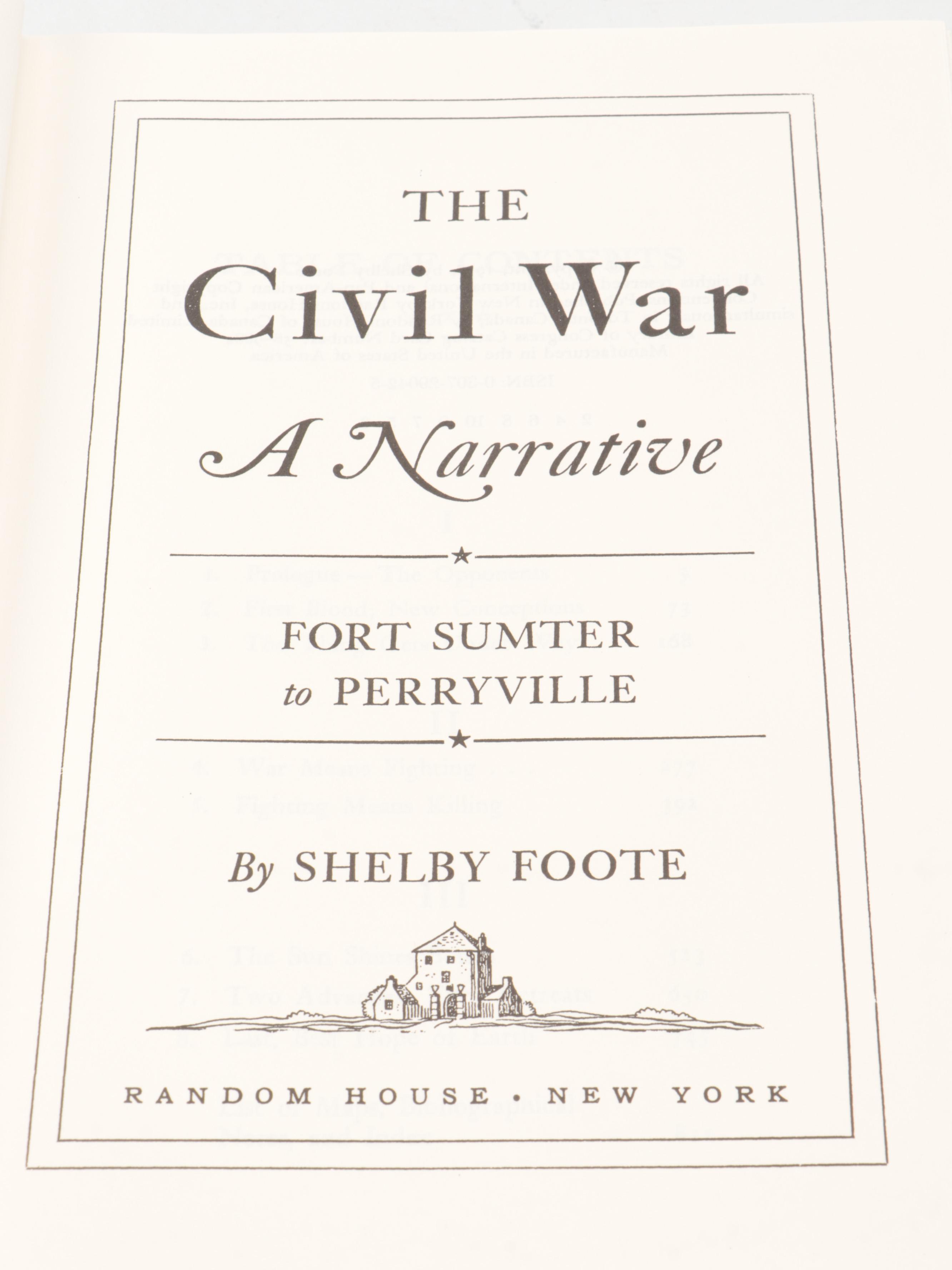 Book Club Edition "The Civil War: A Narrative" Three-Volume Set by Shelby Foote